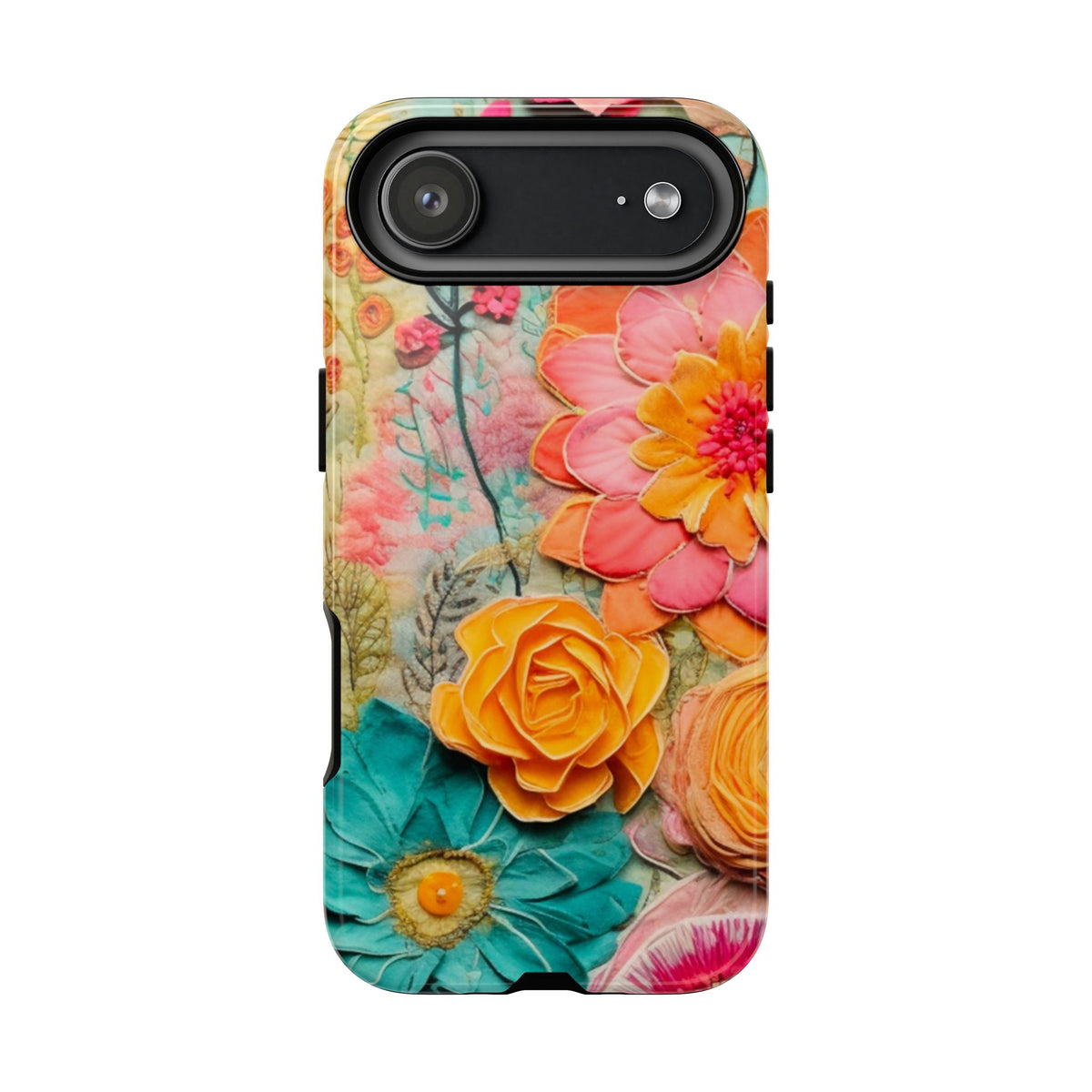 Boho Retro Floral Faux Pressed Flowers Smart Phone Tough Phone Cases