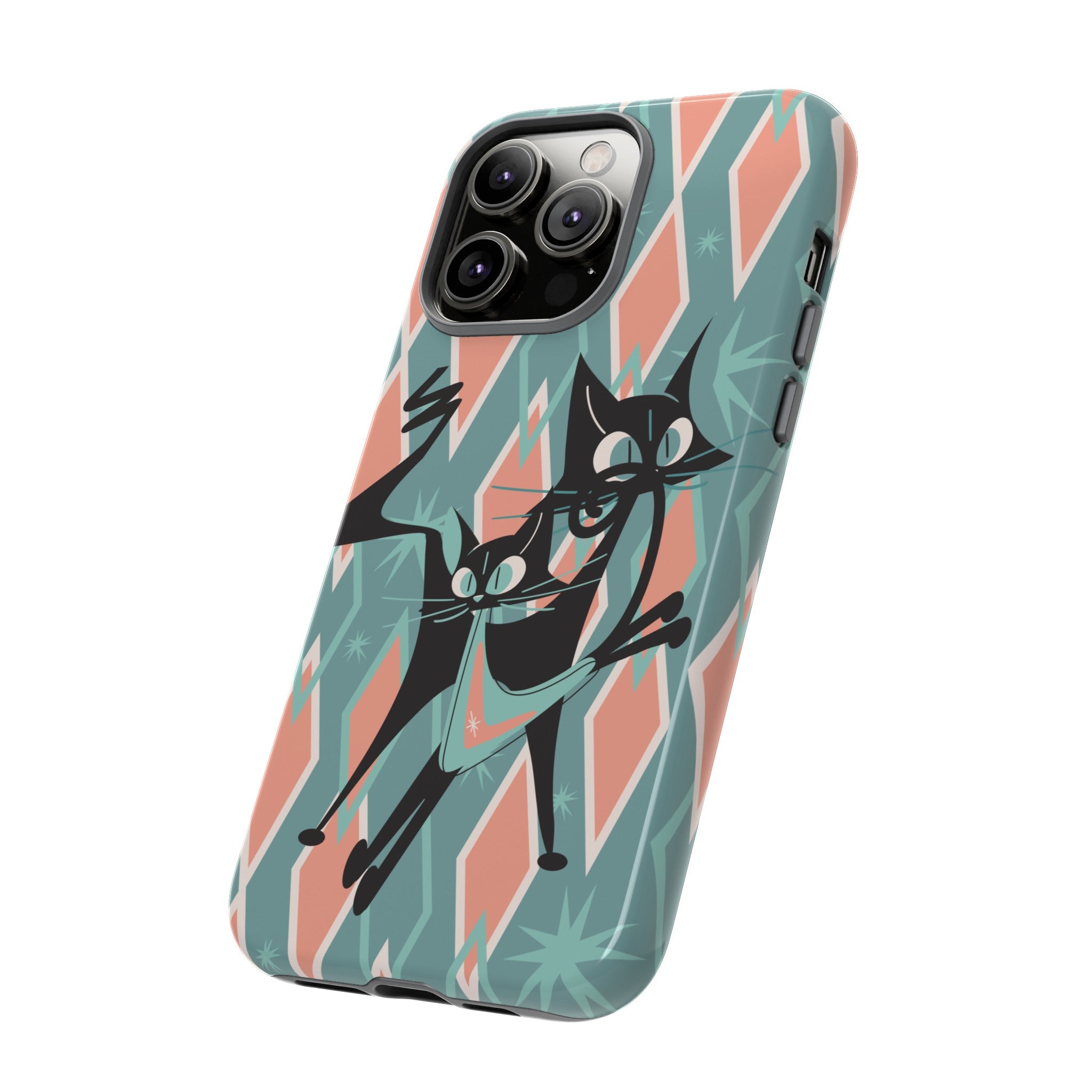 Mid Mod Atomic Cat Kitschy Retro Chic Samsung, Smart Phone Tough Cases