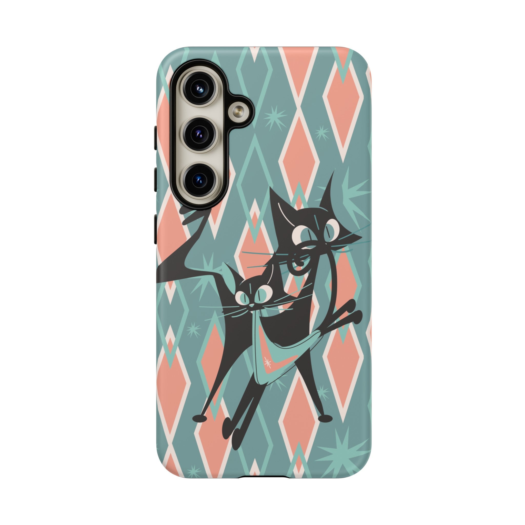 Mid Mod Atomic Cat Kitschy Retro Chic Samsung, Smart Phone Tough Cases