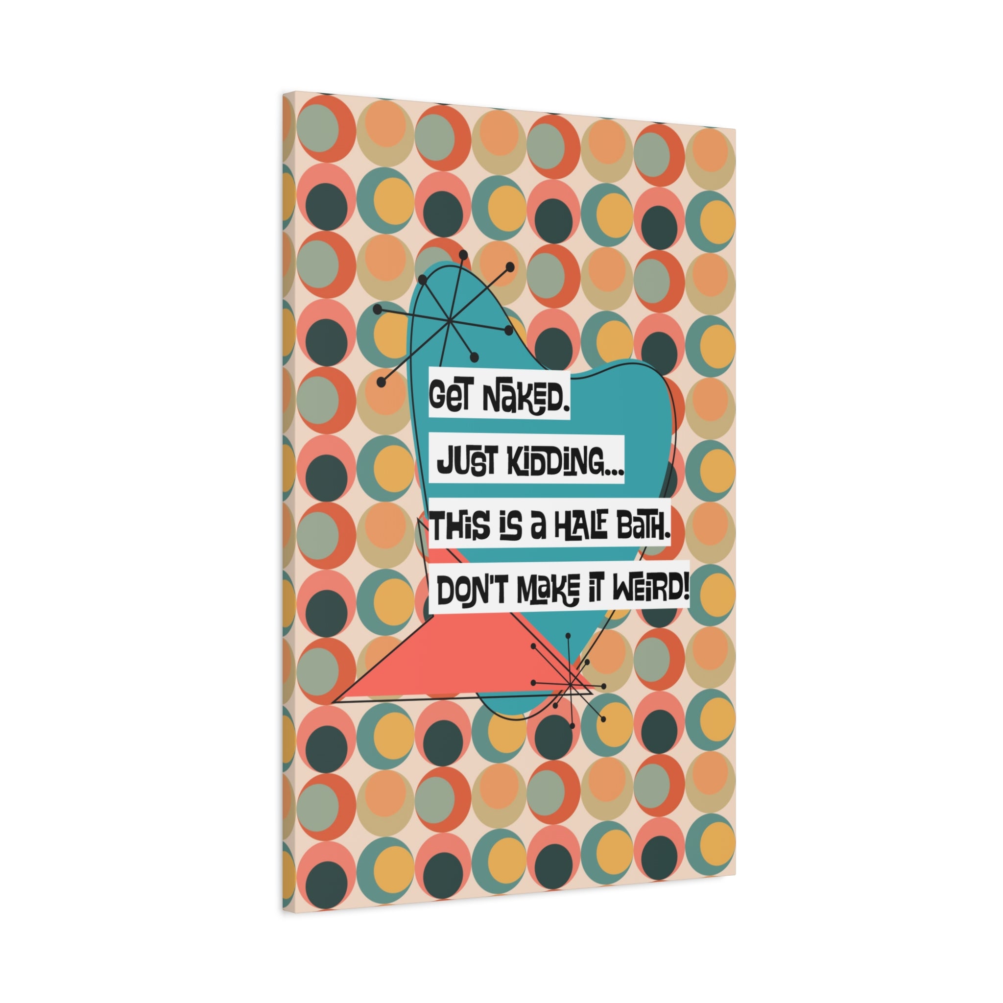 Funny Bathroom Art, Mid Century Modern Kitschy Style, Get Naked, MCM Wall Art - Mid Century Modern Gal