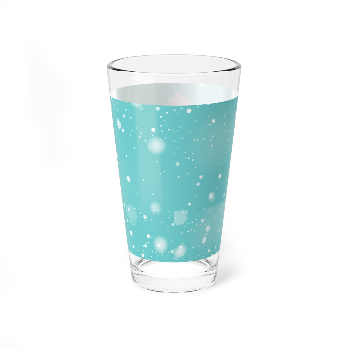 White Christmas Wallace And Davis Festive Mixing, Drinking Glass - 16oz 'White Christmas' Design - Mid Century Modern Gal