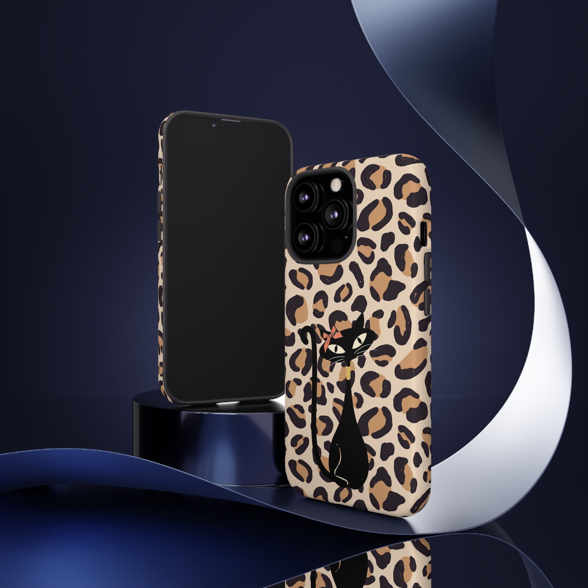 Mid Century Modern 50s Leopard Print, Atomic Cat, Mid Mod Tough Cases - Mid Century Modern Gal