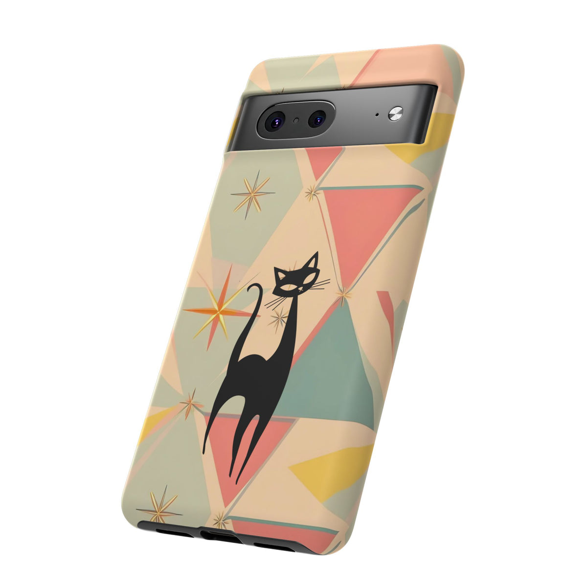 Atomic Cat Mid Mod Retro Cat Phone Case | Tough Cases with Vintage Vibe | Ideal for Cat Lovers