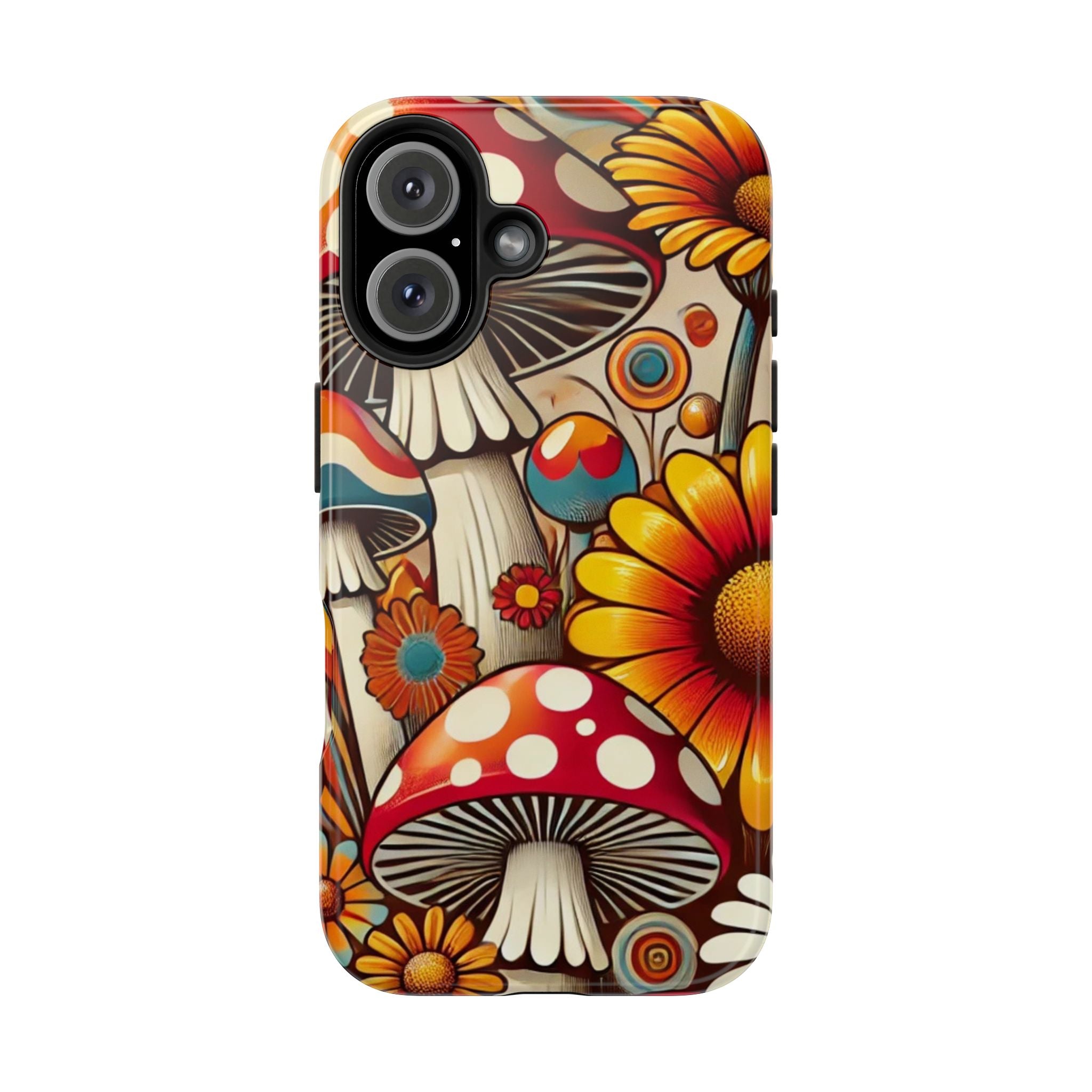 Bohemian Floral Mushroom Tough Phone Case - Trendy Protection for Nature Lovers - Mid Century Modern Gal