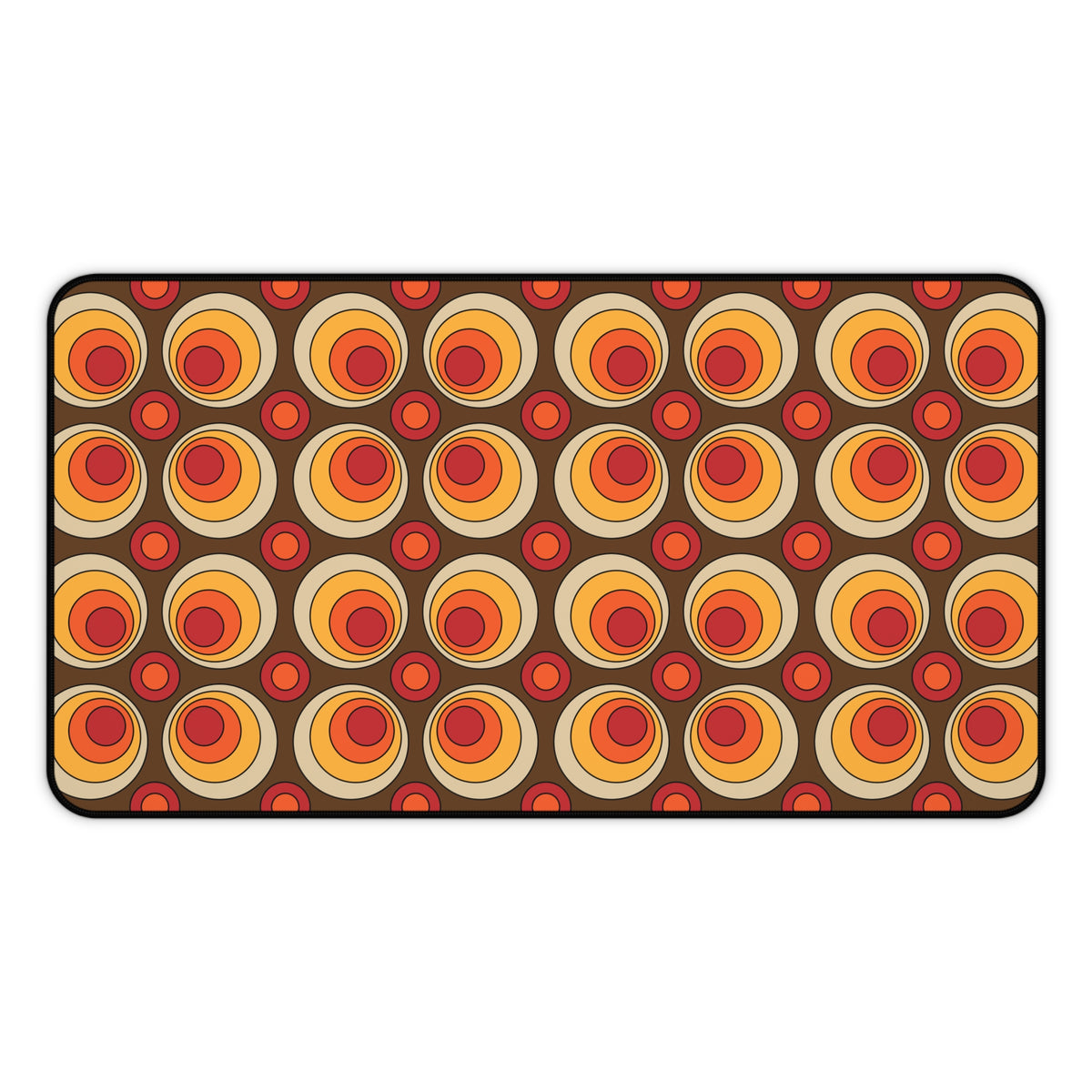 Retro Groovy Orbs Desk Mat – Stylish Workspace Decor for Home or Office - Mid Century Modern Gal