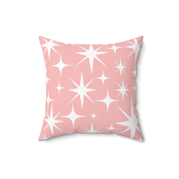 Atomic 50's Pink Starburst, Mid Century Modern Pillow And Cover