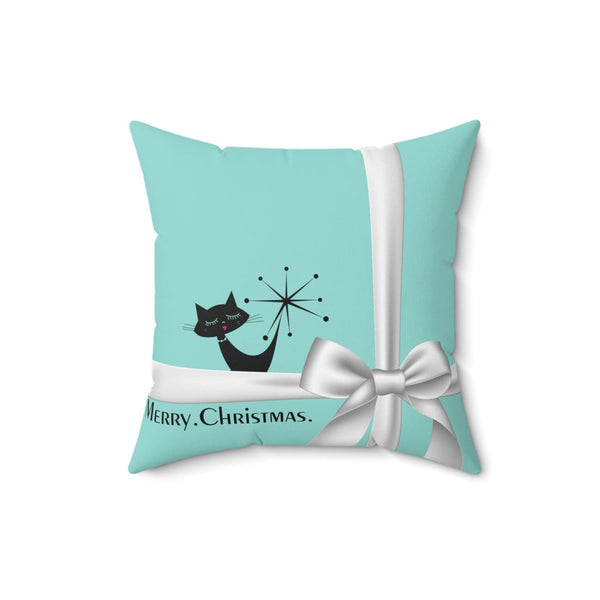 Mid Century Modern Atomic Cat, Christmas Pillow And Insert