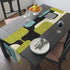 Mid Century Modern Table Runner, Geo Pattern, Black, Gray, Green Aqua Mod Table Setting Home Decor 16" × 72" / Cotton Twill Mid Century Modern Gal