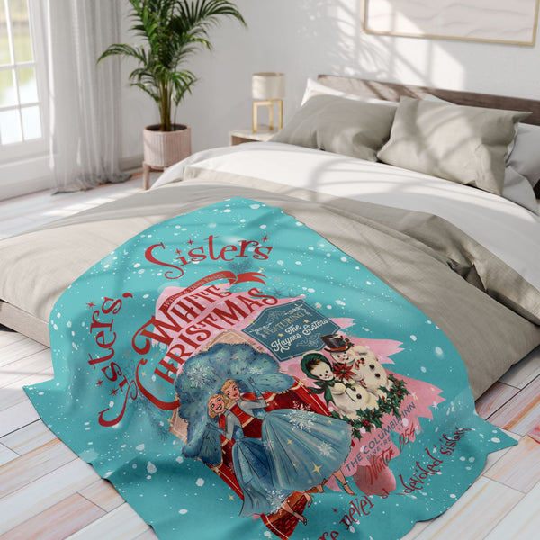 Sisters' Sisters White Christmas Arctic Fleece Blanket - Cozy Holiday Décor
