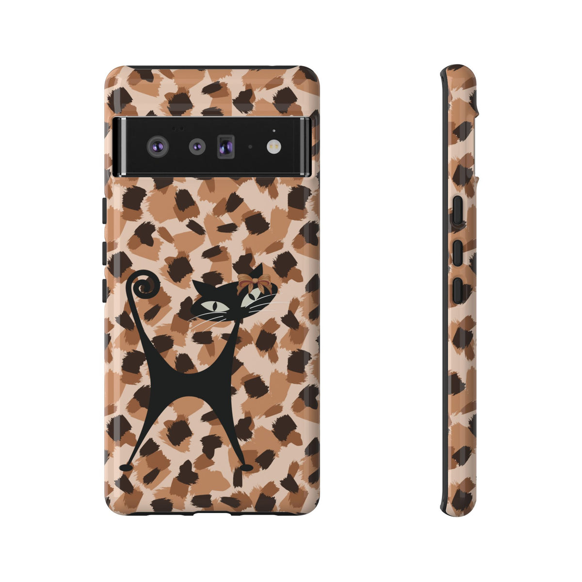Mid Century Modern Atomic Cat, Animal Print Kitschy Trendy Smart Phone Tough Cases