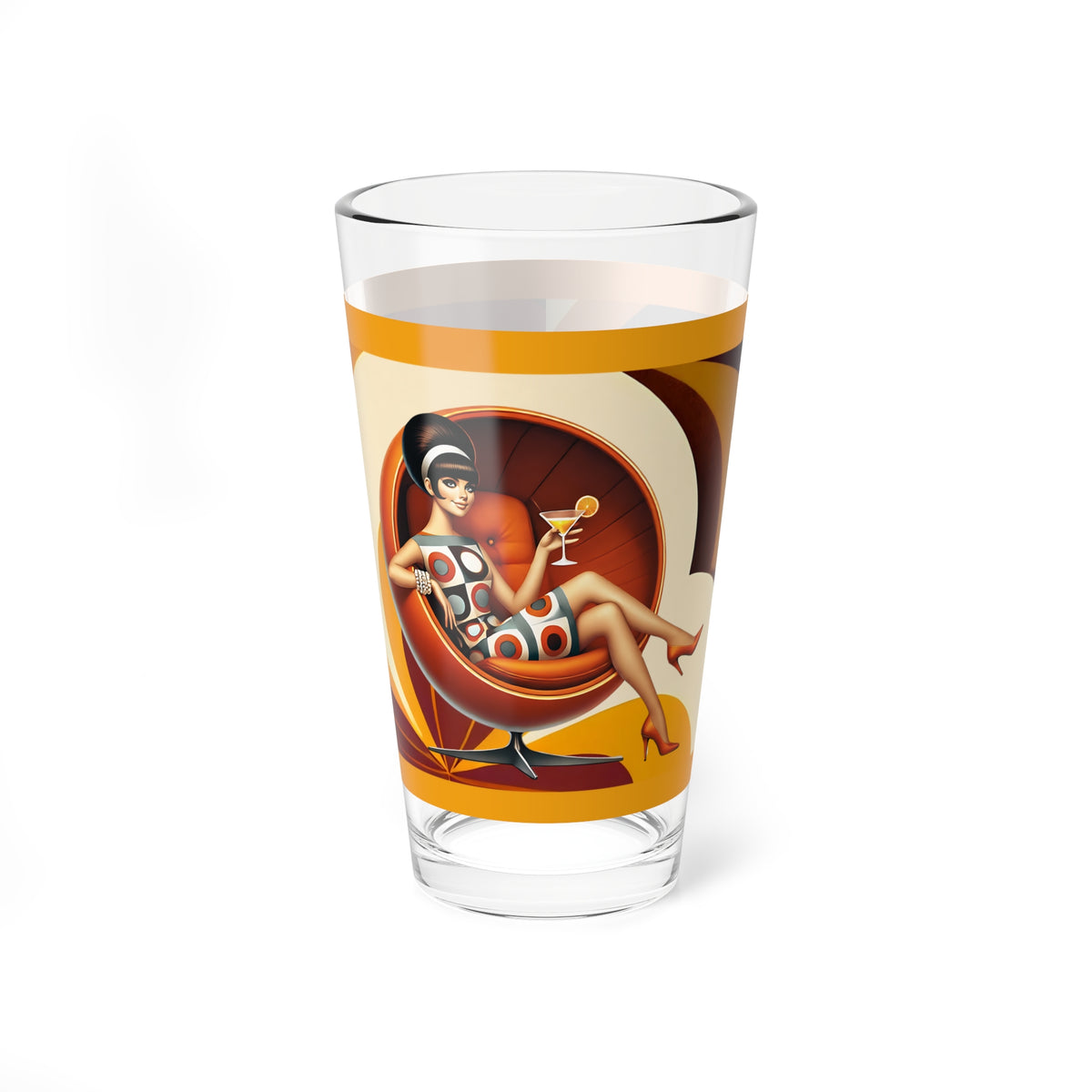 Mod 60s Retro Gal, Flower Power Mid Century Modern Barware - Mid Century Modern Gal