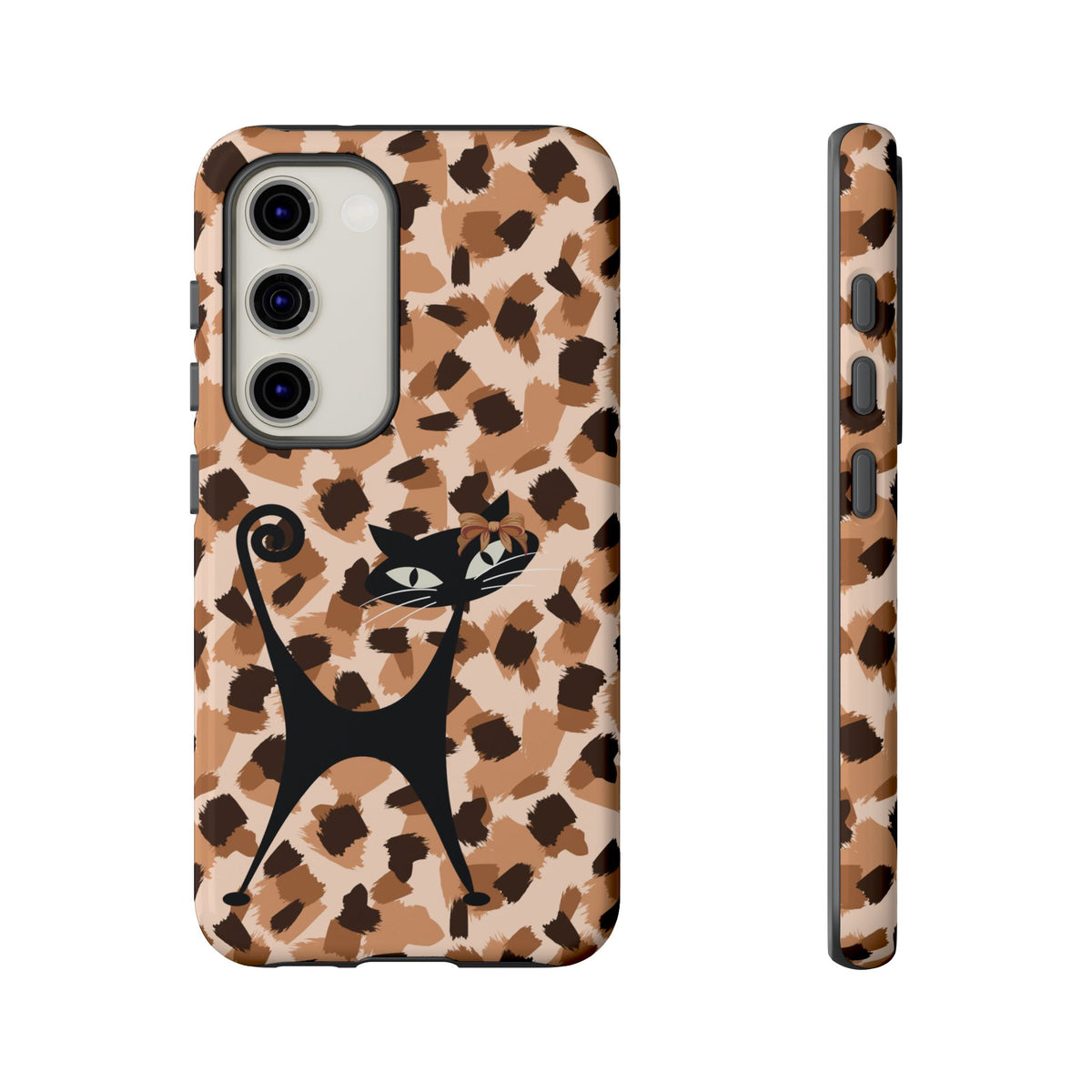 Mid Century Modern Atomic Cat, Animal Print Kitschy Trendy Smart Phone Tough Cases - Mid Century Modern Gal