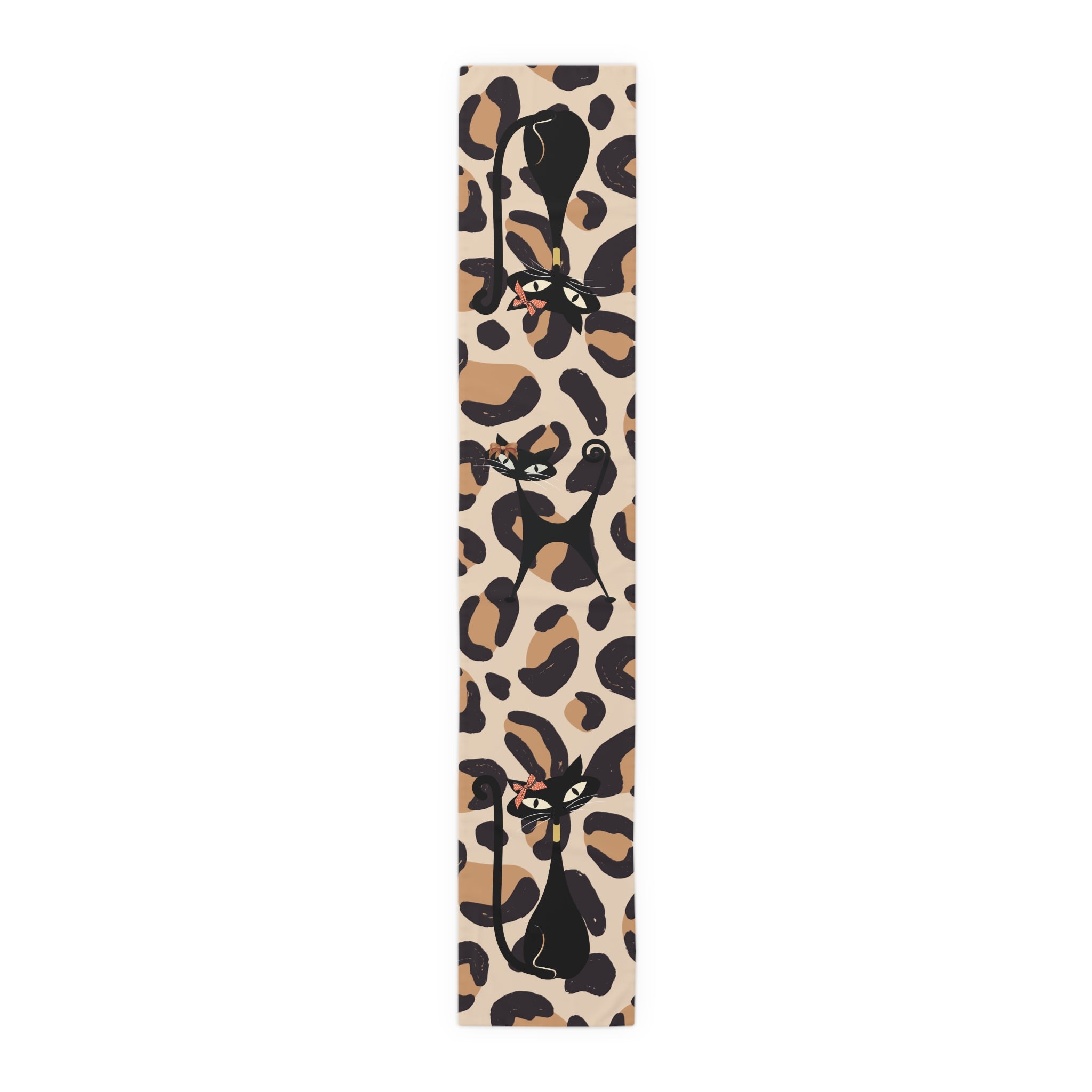 Atomic Cat Leopard Print Boujee Dining Room, Kitchen, Sideboard, Mid Mod Table Runner - Mid Century Modern Gal