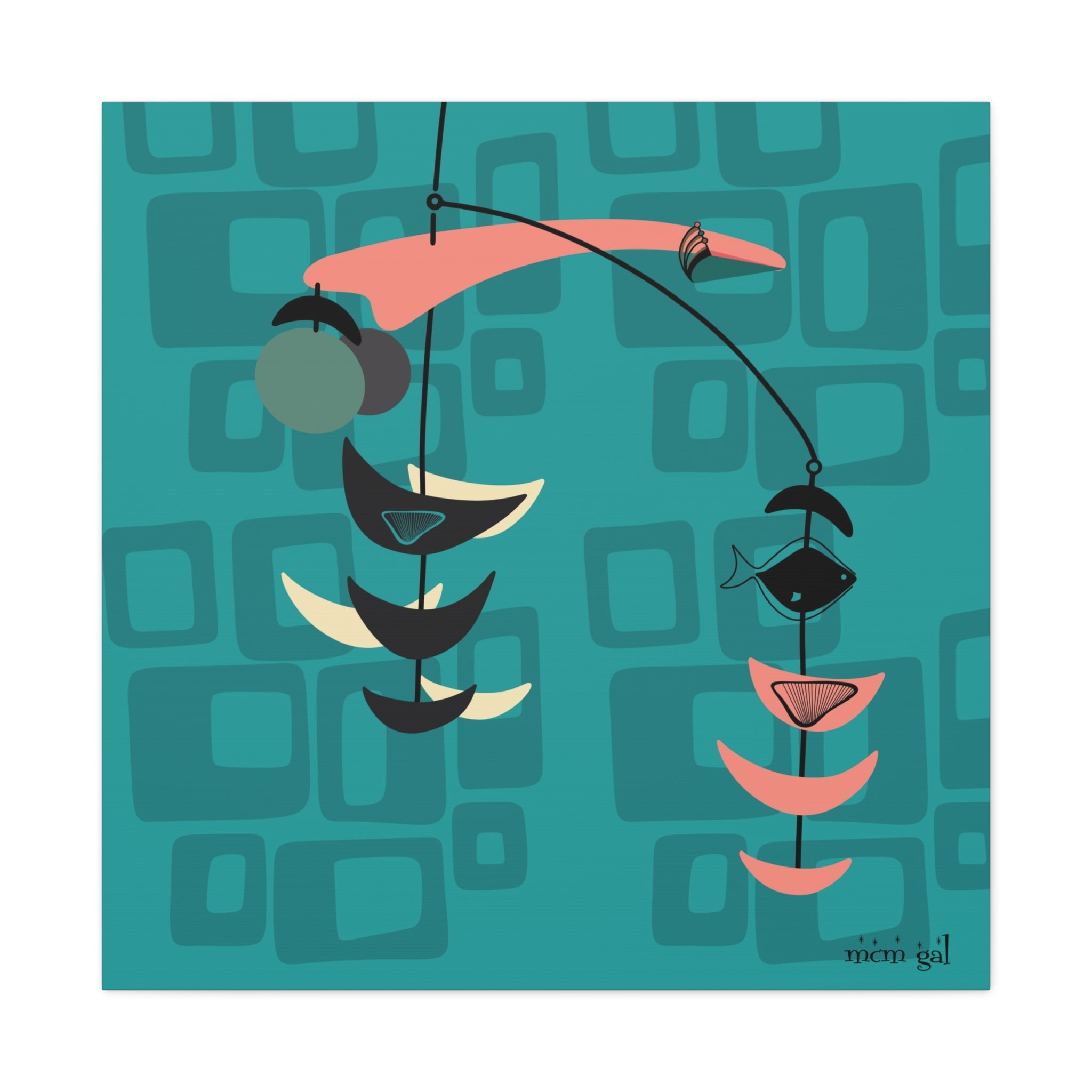 Mid Century Modern Fish Art Modern Abstract Wall Art Canvas - Stylish Home Decor for Contemporary Spaces - Mid Century Modern Gal