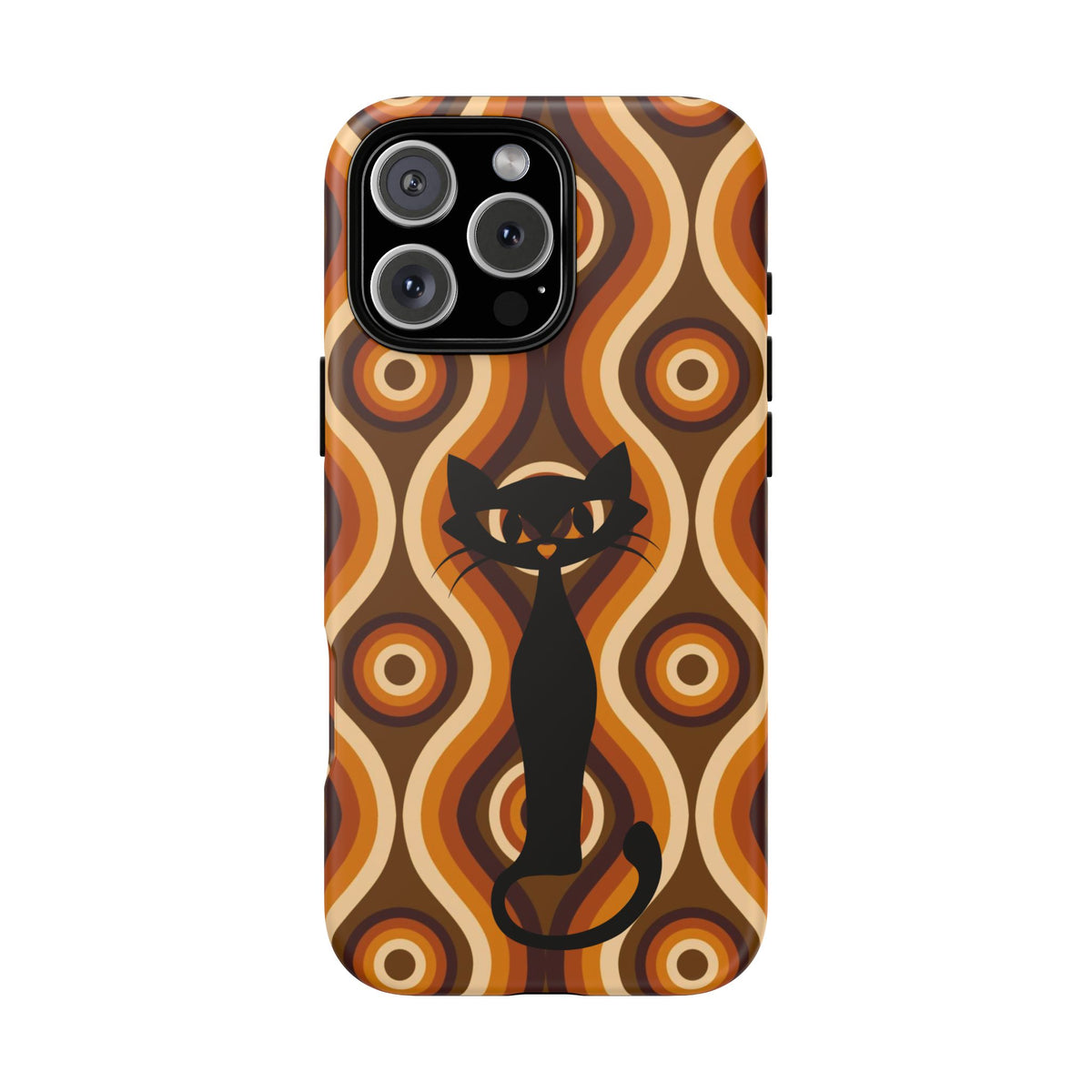 Retro Phone Case, Groovy Brown, Atomic Kitsch Cat Tough Smart Phone Cases