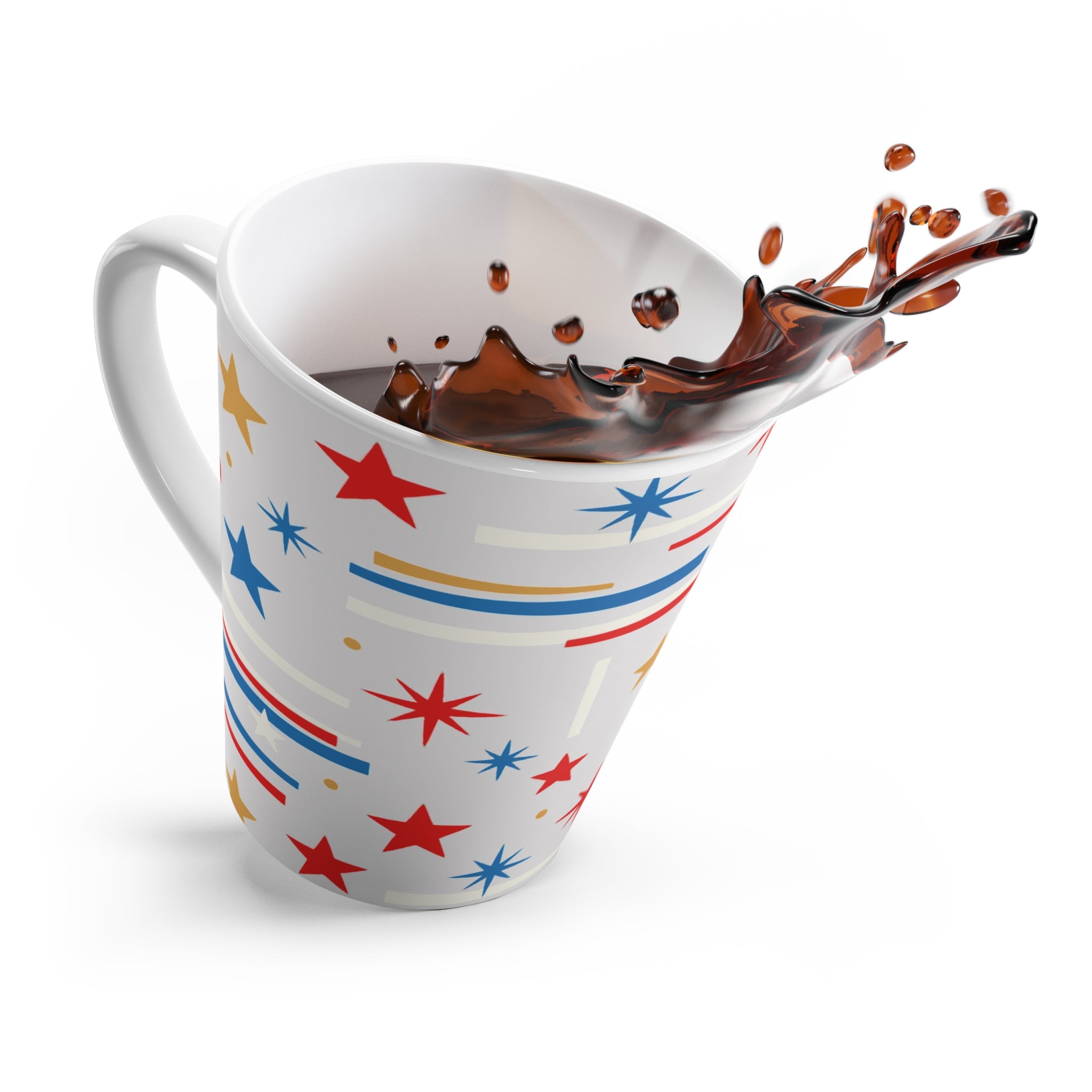 Mid Century Modern 4th of July Star Latte Mug - Mid Century Modern Gal