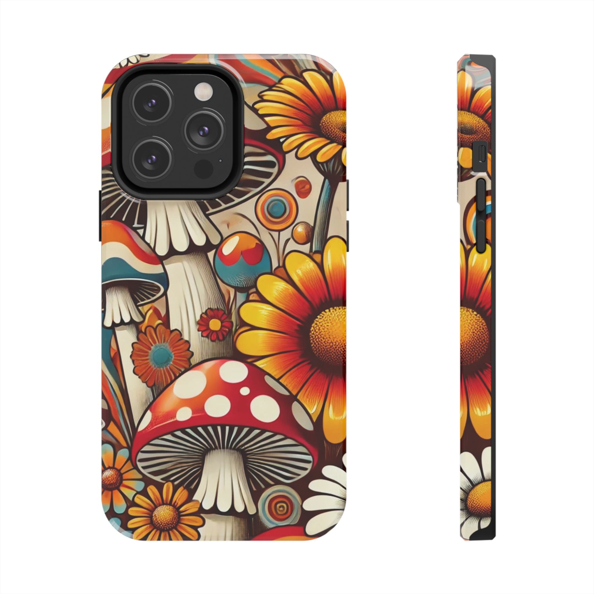 Bohemian Floral Mushroom Tough Phone Case - Trendy Protection for Nature Lovers - Mid Century Modern Gal