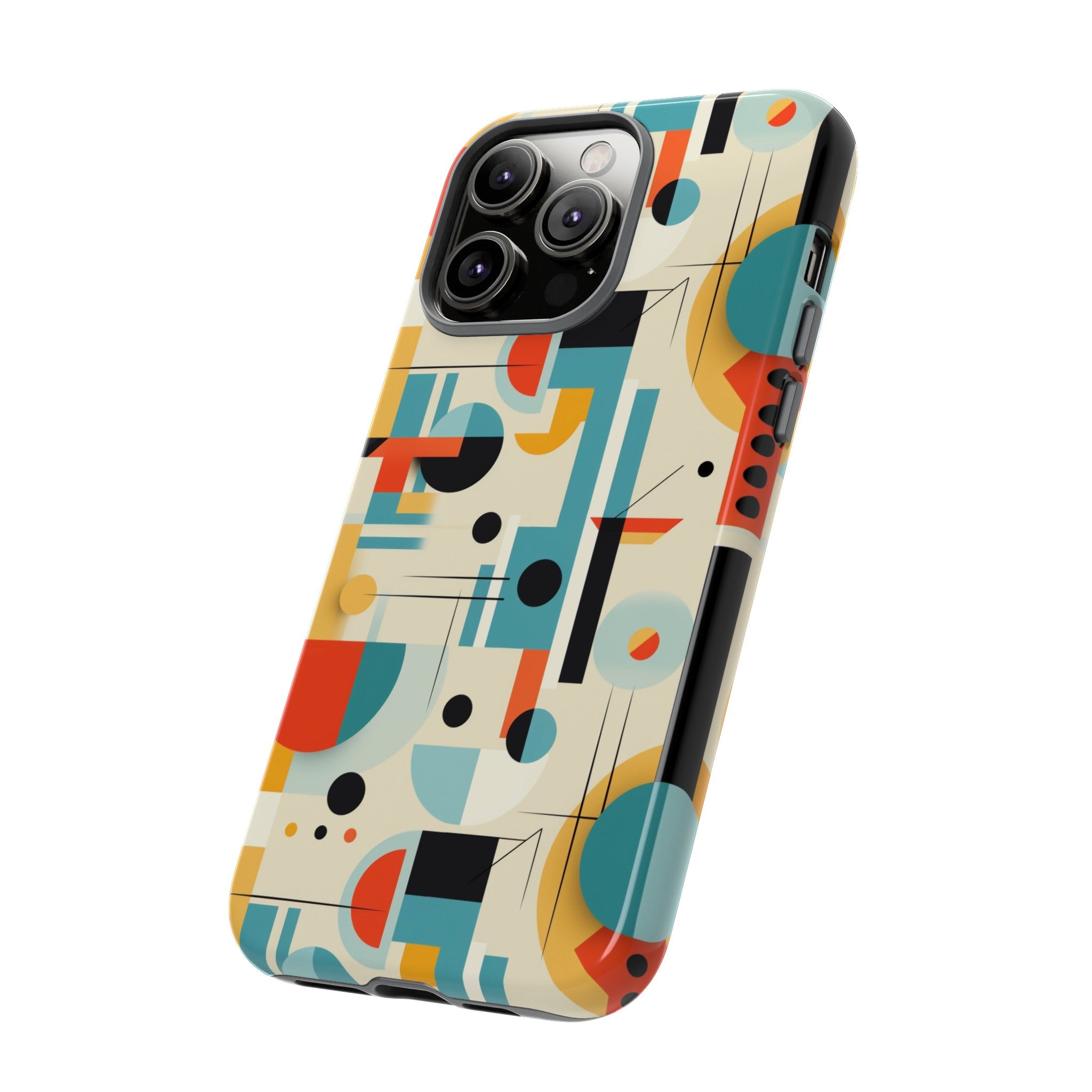 Bauhaus Designed Mid Mod Geometric Groovy Smart Phone, iPhone, Samsung Compatible Tough Cases