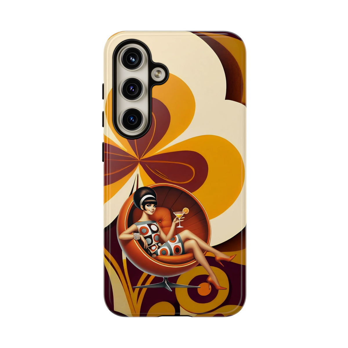 Groovy Mod 60s Retro Flower Power Phone Cases - Mid Century Modern Gal