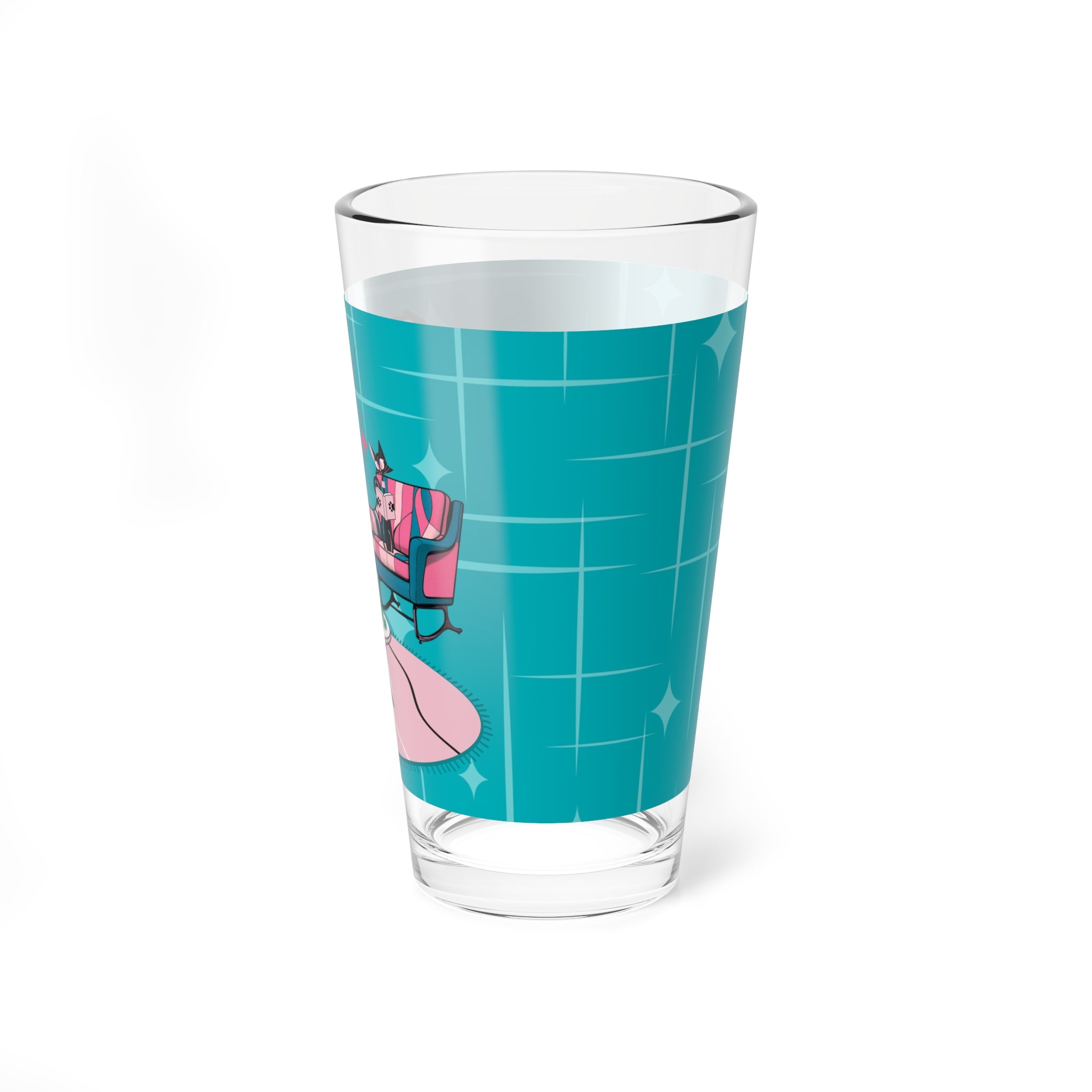 Atomic Cat Mid Century Modern Barware Book Gals, Book Club Retro Glassware - Mid Century Modern Gal