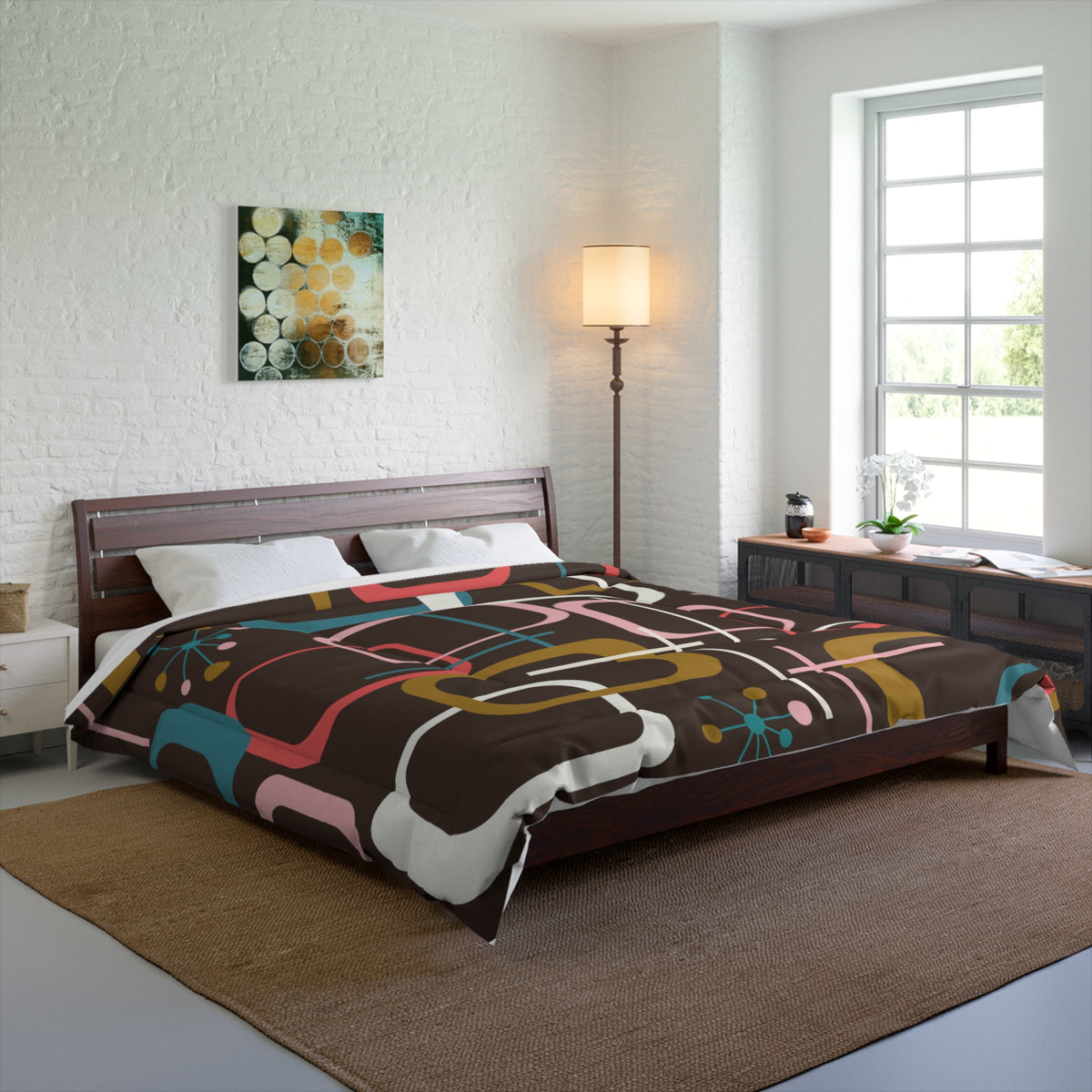Mid Century Modern Geometric, Mid Mod Retro Bedding, Comforter - Mid Century Modern Gal