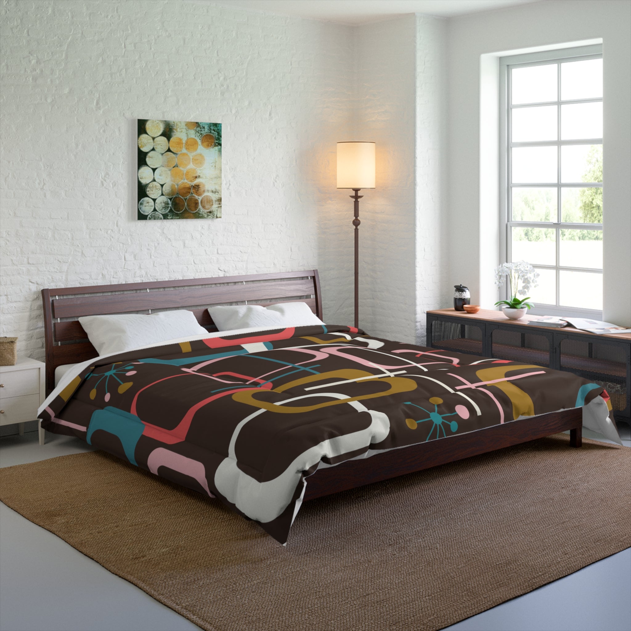 Mid Century Modern Geometric, Mid Mod Retro Bedding, Comforter - Mid Century Modern Gal