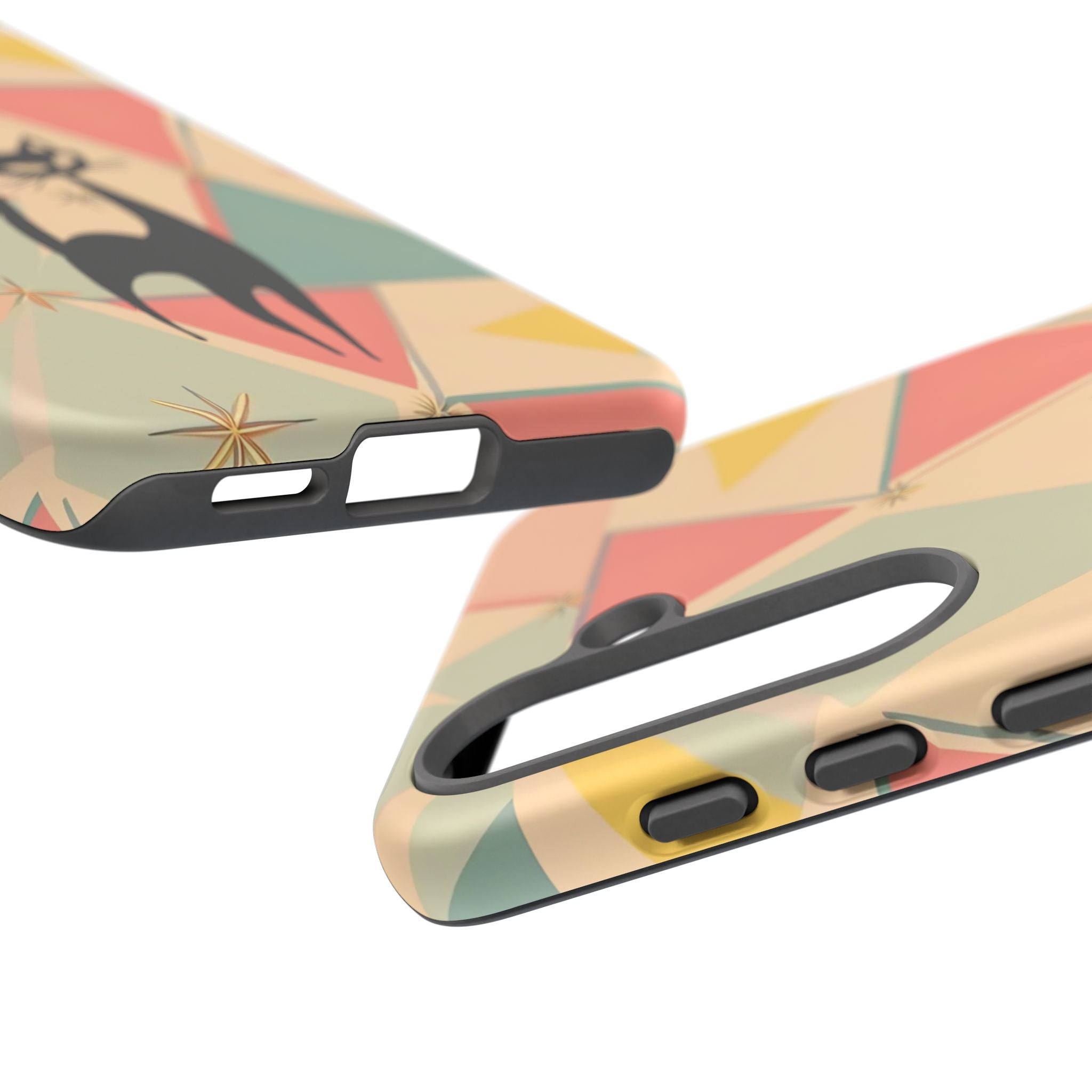 Atomic Cat Mid Mod Retro Cat Phone Case | Tough Cases with Vintage Vibe | Ideal for Cat Lovers