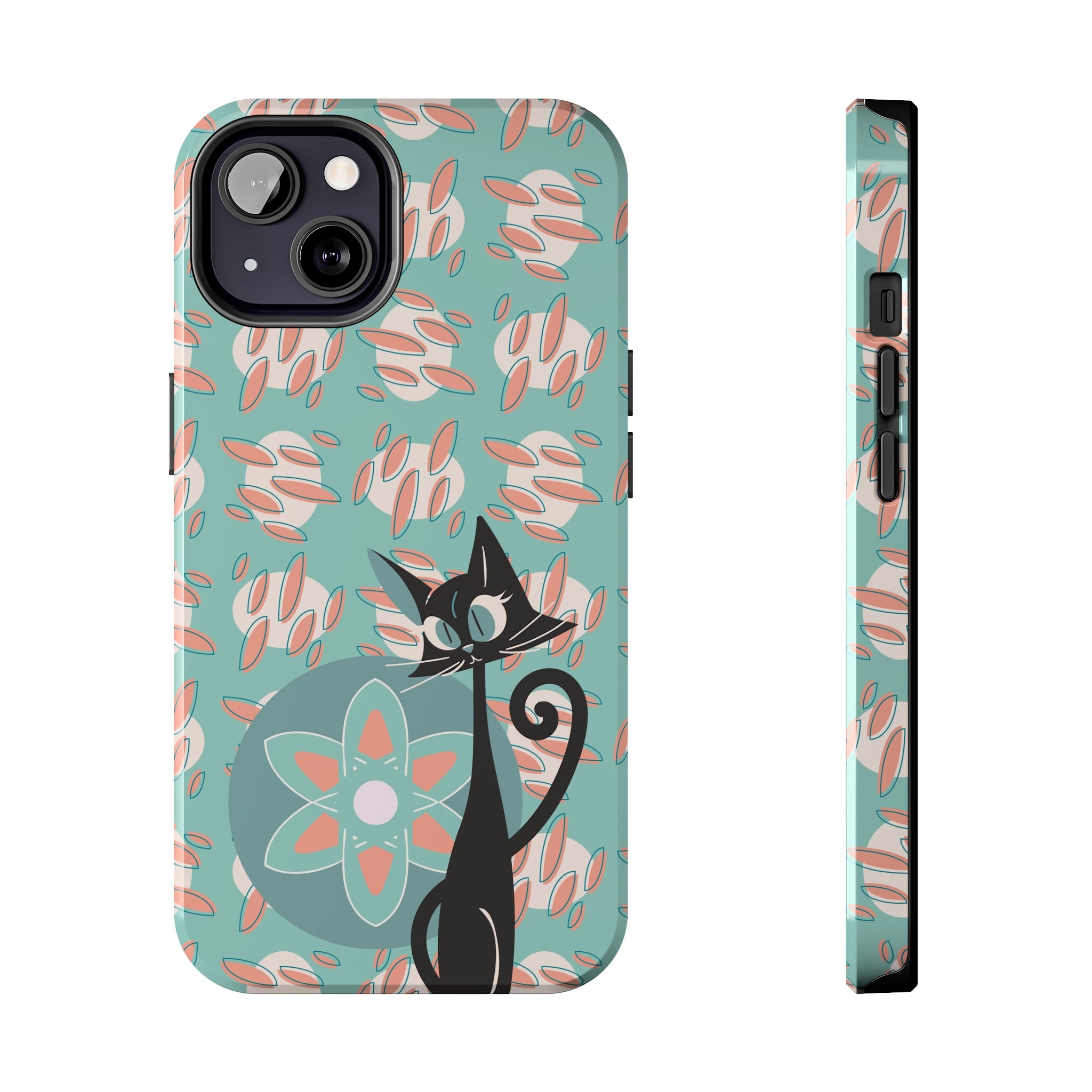 Atomic Cat, Mid Century Modern Funky Fun Smart Phone Tough Phone Cases - Mid Century Modern Gal