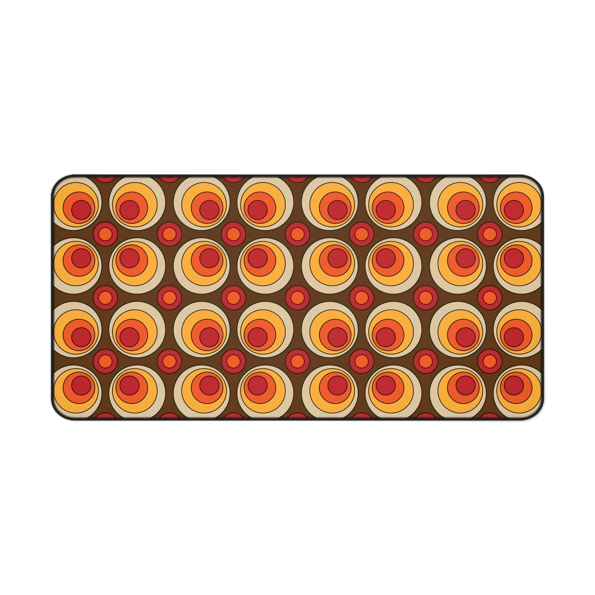 Retro Groovy Orbs Desk Mat – Stylish Workspace Decor for Home or Office - Mid Century Modern Gal