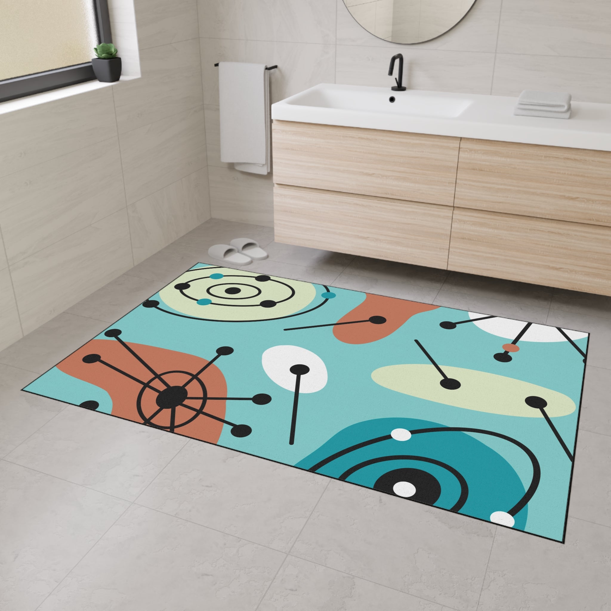 Geometric Art Heavy Duty Floor Mat - Modern Home Decor - Mid Century Modern Gal