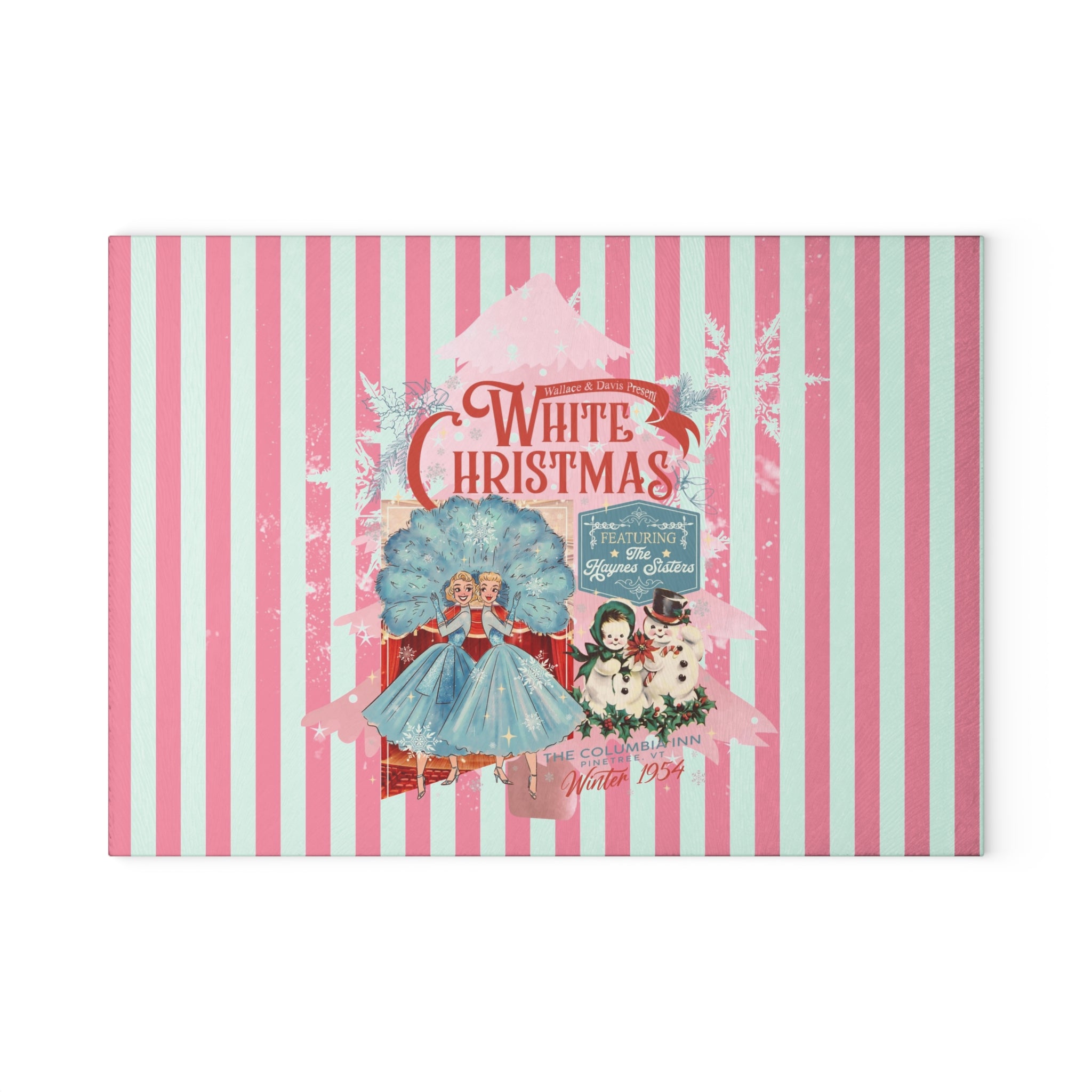 The Columbia Inn, Featuring the Haynes Sisters Vintage Christmas Glass Cutting Board - &