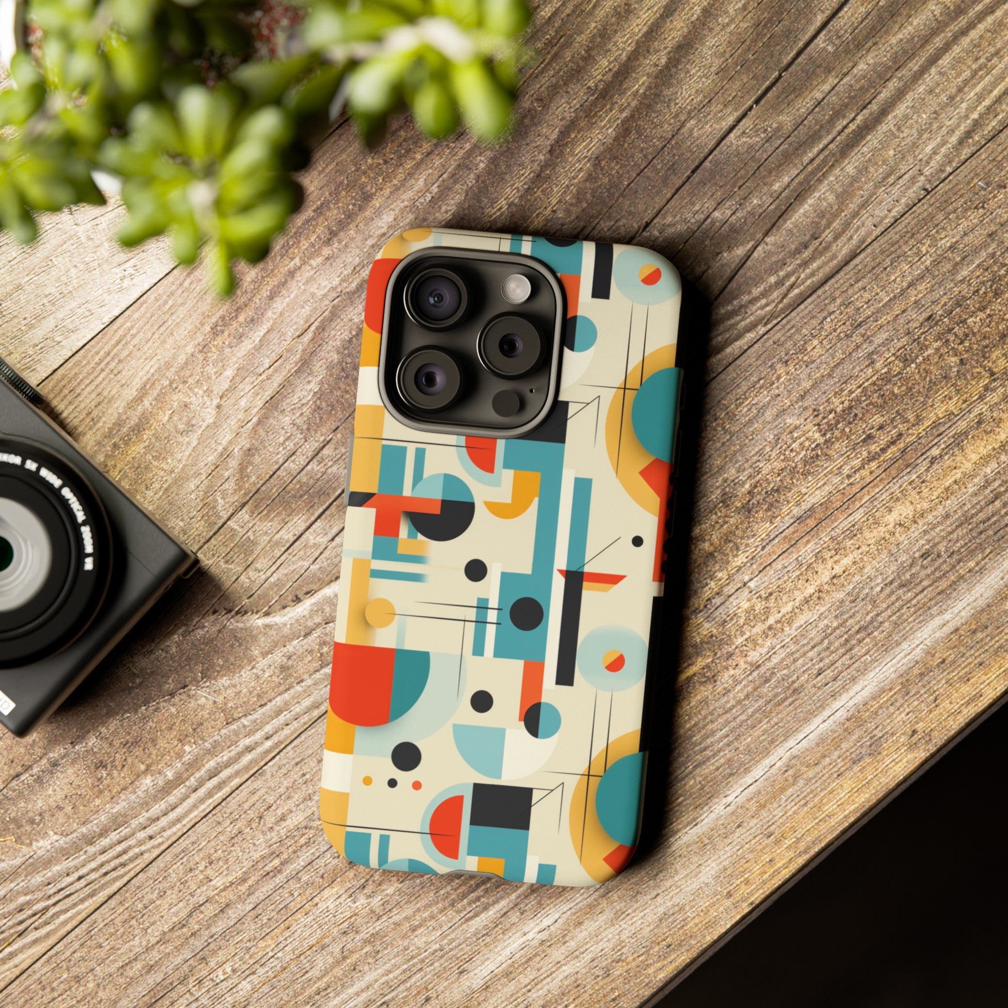 Bauhaus Designed Mid Mod Geometric Groovy Smart Phone, iPhone, Samsung Compatible Tough Cases