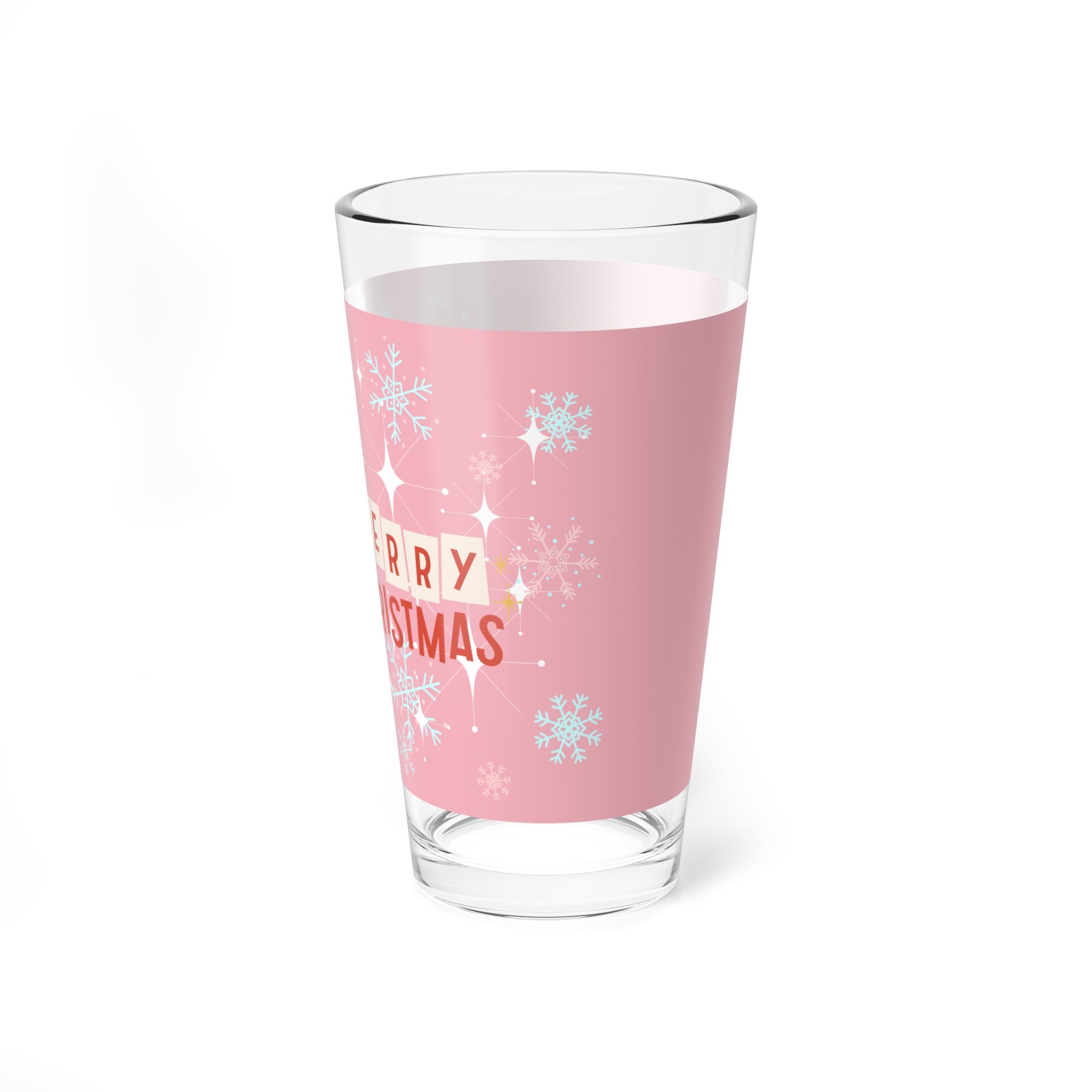 Vintage Santa, Smiling Santa Mid Century Modern Drinkware Glass - Mid Century Modern Gal