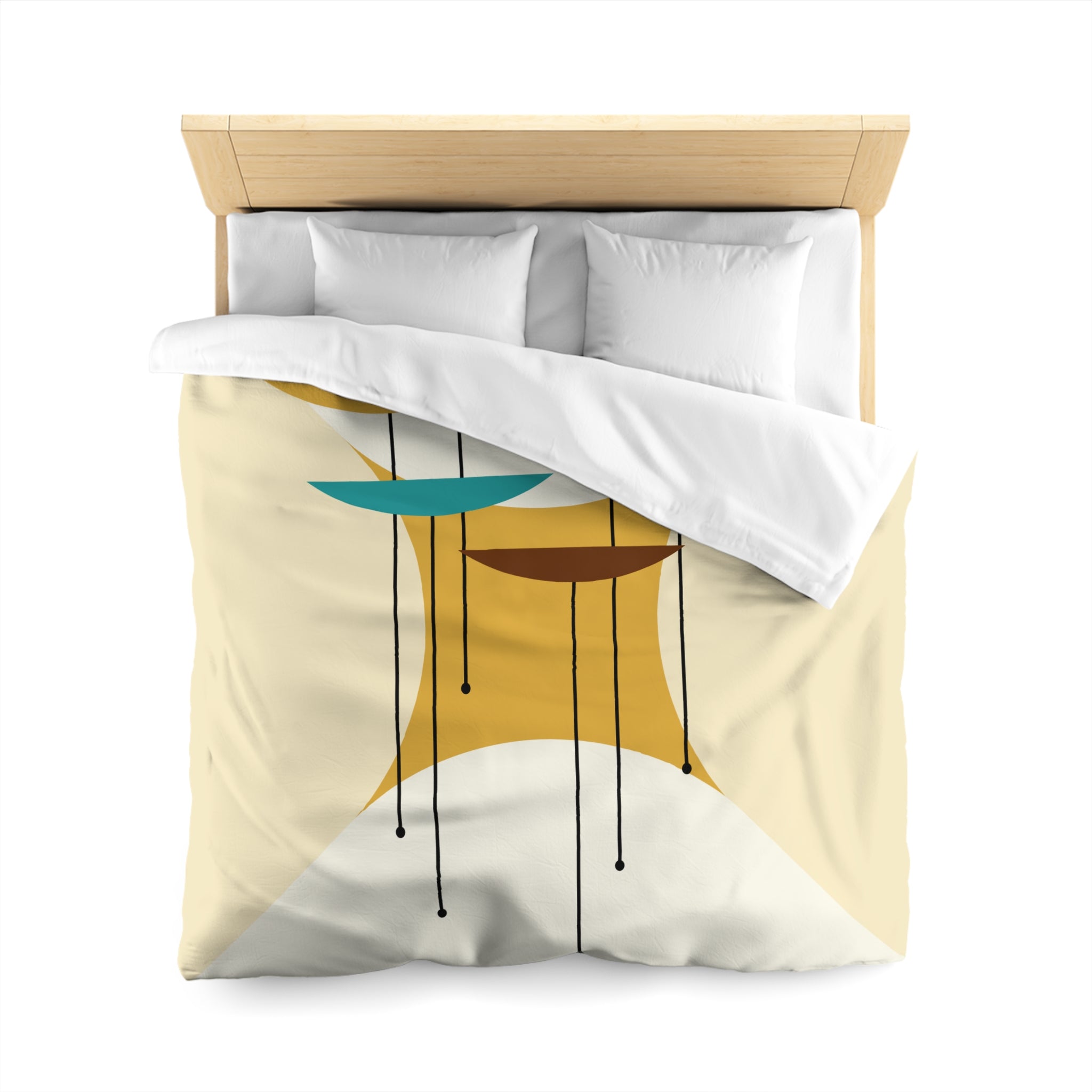 Mid Century Modernist, Minimalist Creamy Abstract MCM Retro Duvet Cover - Mid Century Modern Gal