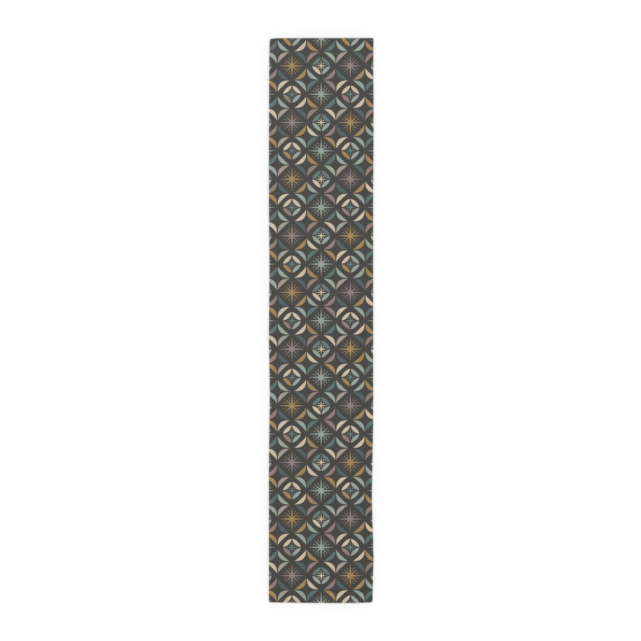 Mid Century Modern Elegant Gray Geometric Starburst Table Runner - Mid Century Modern Gal