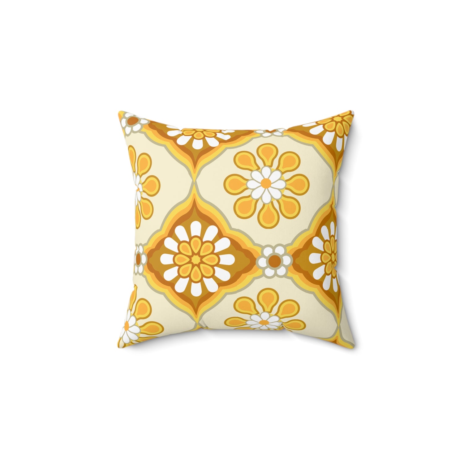 Daisy Flower Power Groovy 70s Retro Pillow Cover And Insert - Mid Century Modern Gal