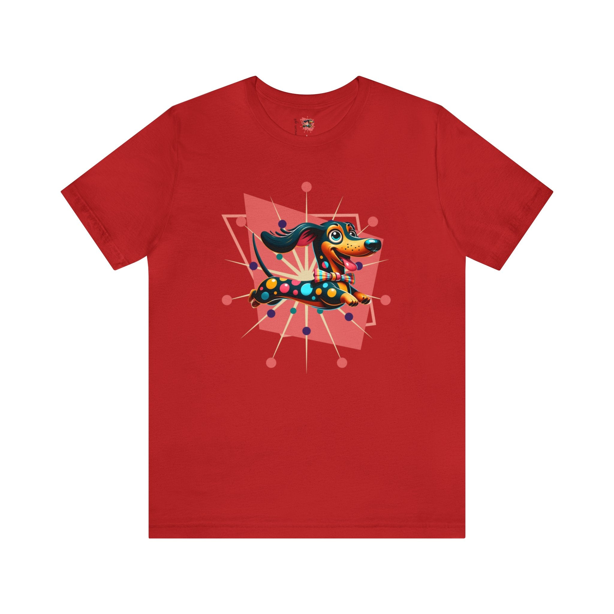 Dachsund Lover Comfy T-Shirt, Doxie Mom, Weiner Dog, Mid Century Mod Retro Designed For Cool Weiner Dog Mom - Mid Century Modern Gal