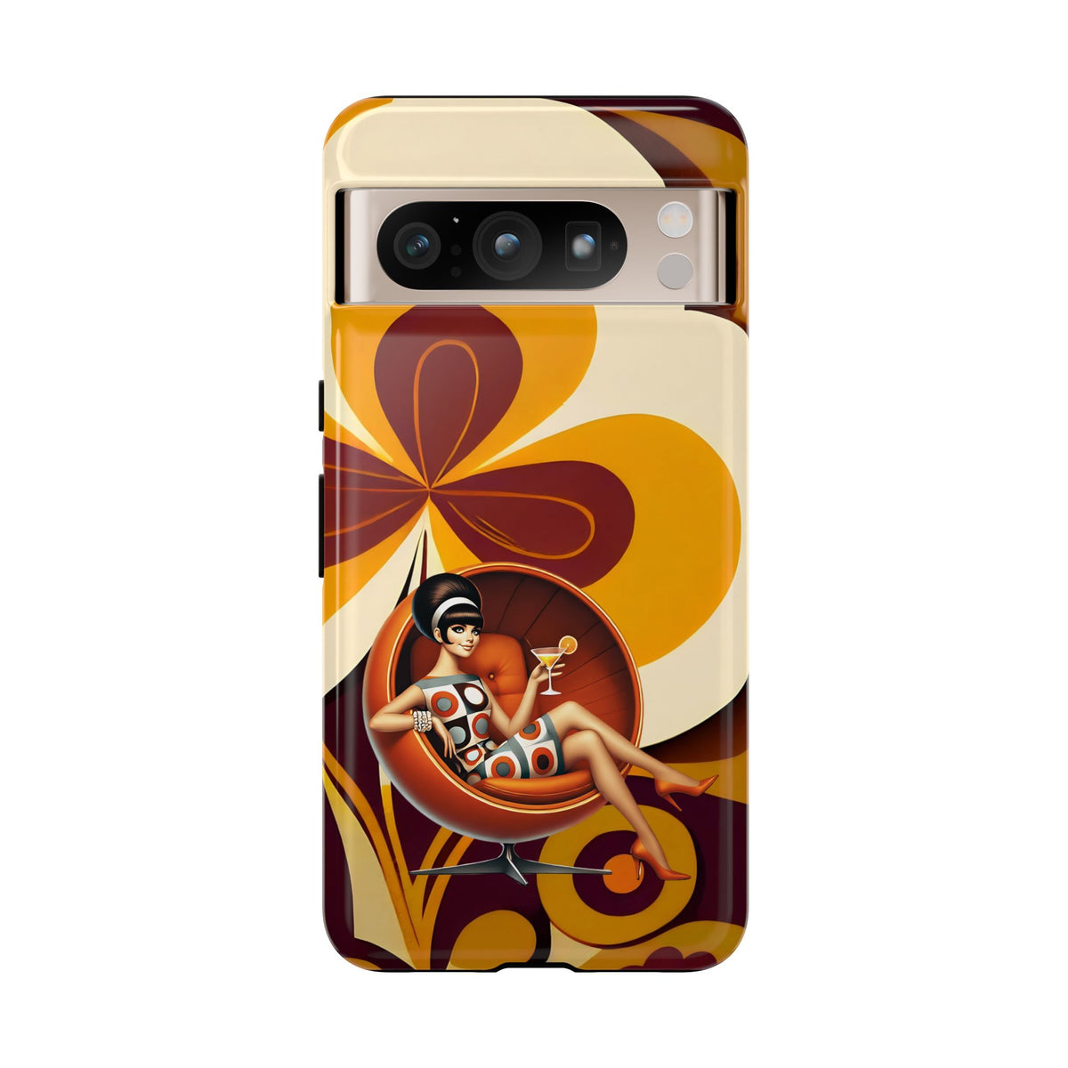Groovy Mod 60s Retro Flower Power Phone Cases - Mid Century Modern Gal
