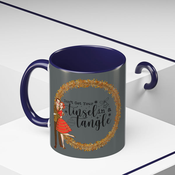 Don't Get Your Tinsel In A Tangle, Vintage 50s Kitschy Christmas Holiday Co-Worker, Secret Santa Mug Gift