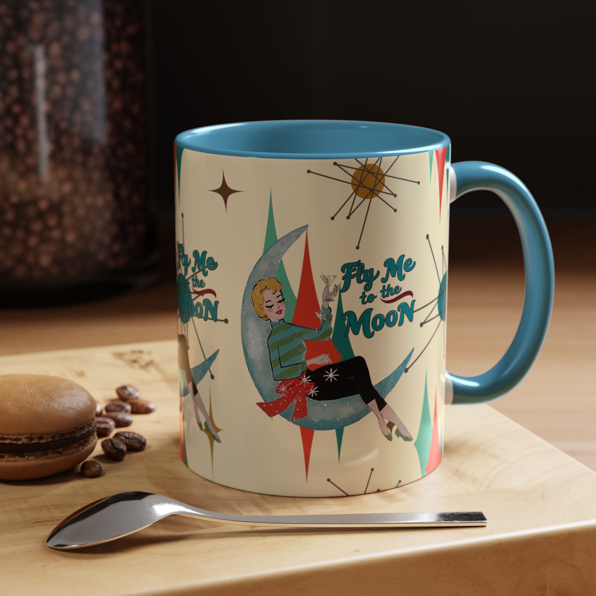 Mid Century Modern Retro Christmas Mug, &