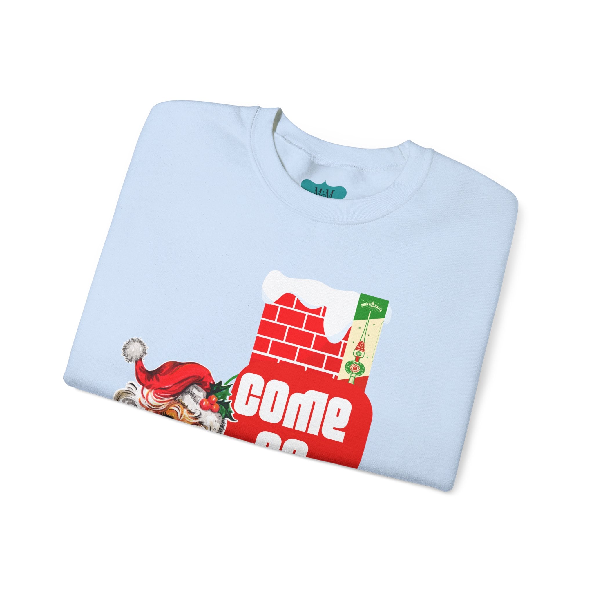 Vintage Santa, Kitschy Mid Century Modern Quirky Christmas Unisex Crewneck Holiday Sweatshirt - Mid Century Modern Gal