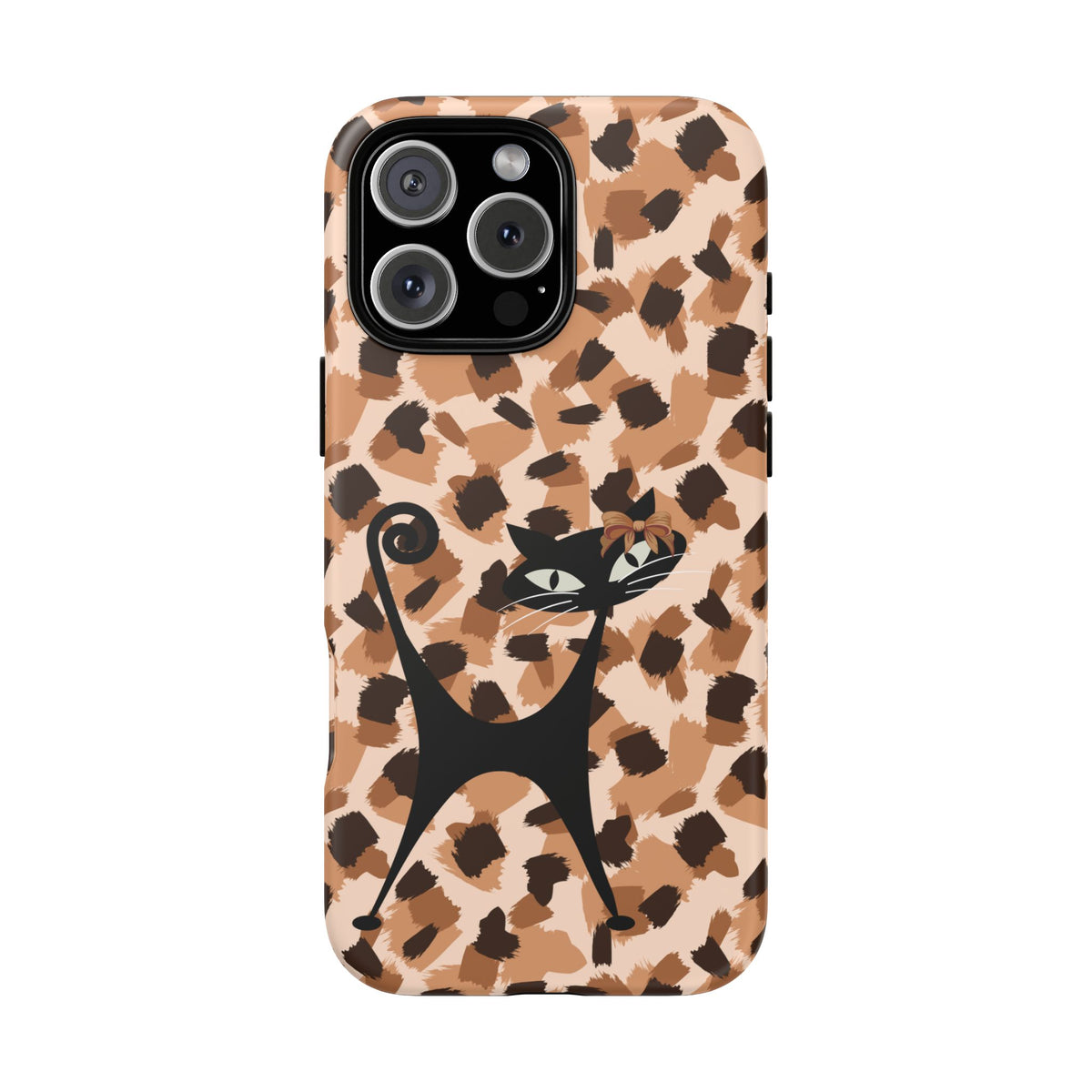 Mid Century Modern Atomic Cat, Animal Print Kitschy Trendy Smart Phone Tough Cases