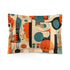 Mid Century Modern Bauhaus Bedding Pillow Sham, Orange, Teal, Abstract Designs - Mid Century Modern Gal