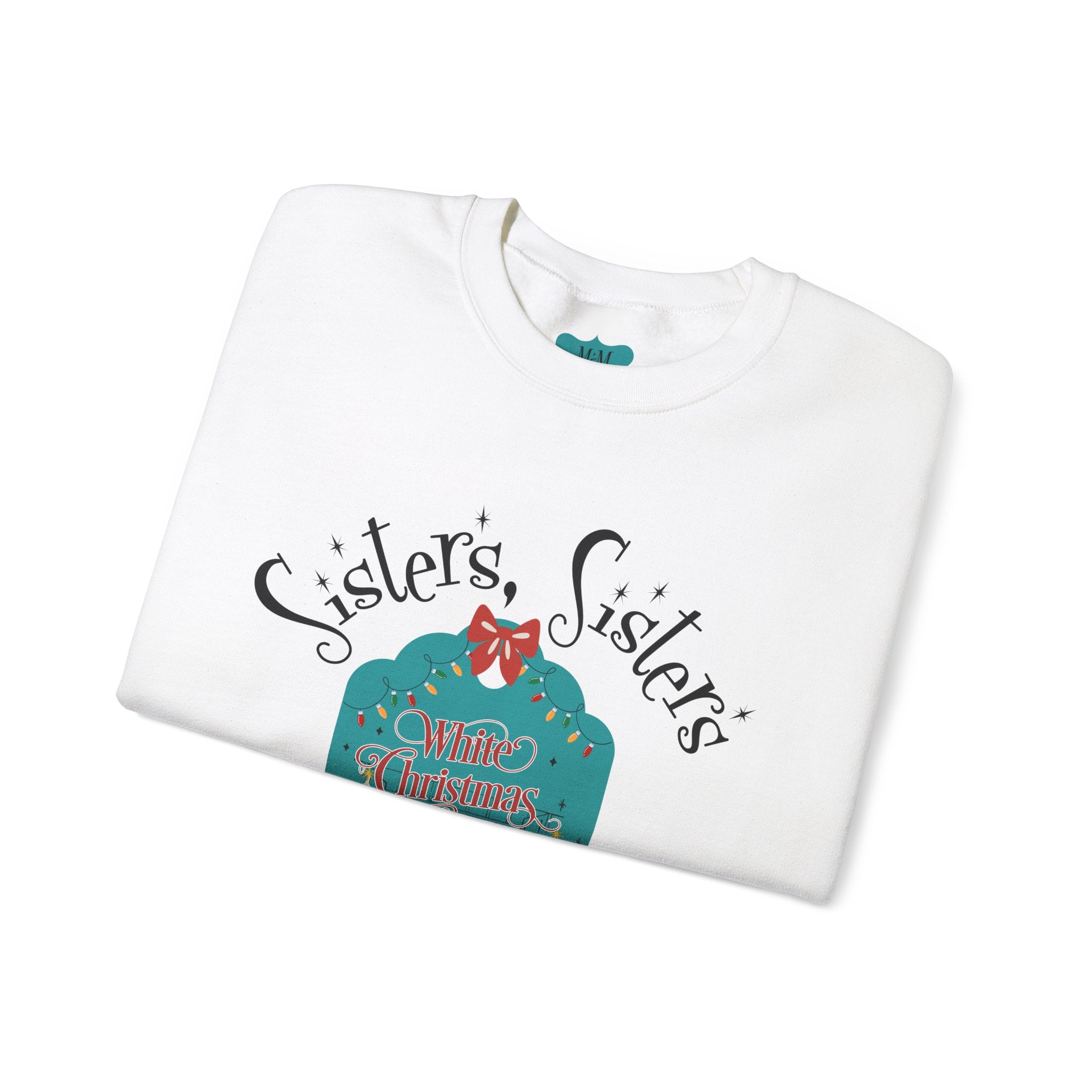 Wallace And Davis Retro Christmas Sweatshirt, Cozy Unisex Holiday Sisters Sisters Matching Sweaters - Mid Century Modern Gal