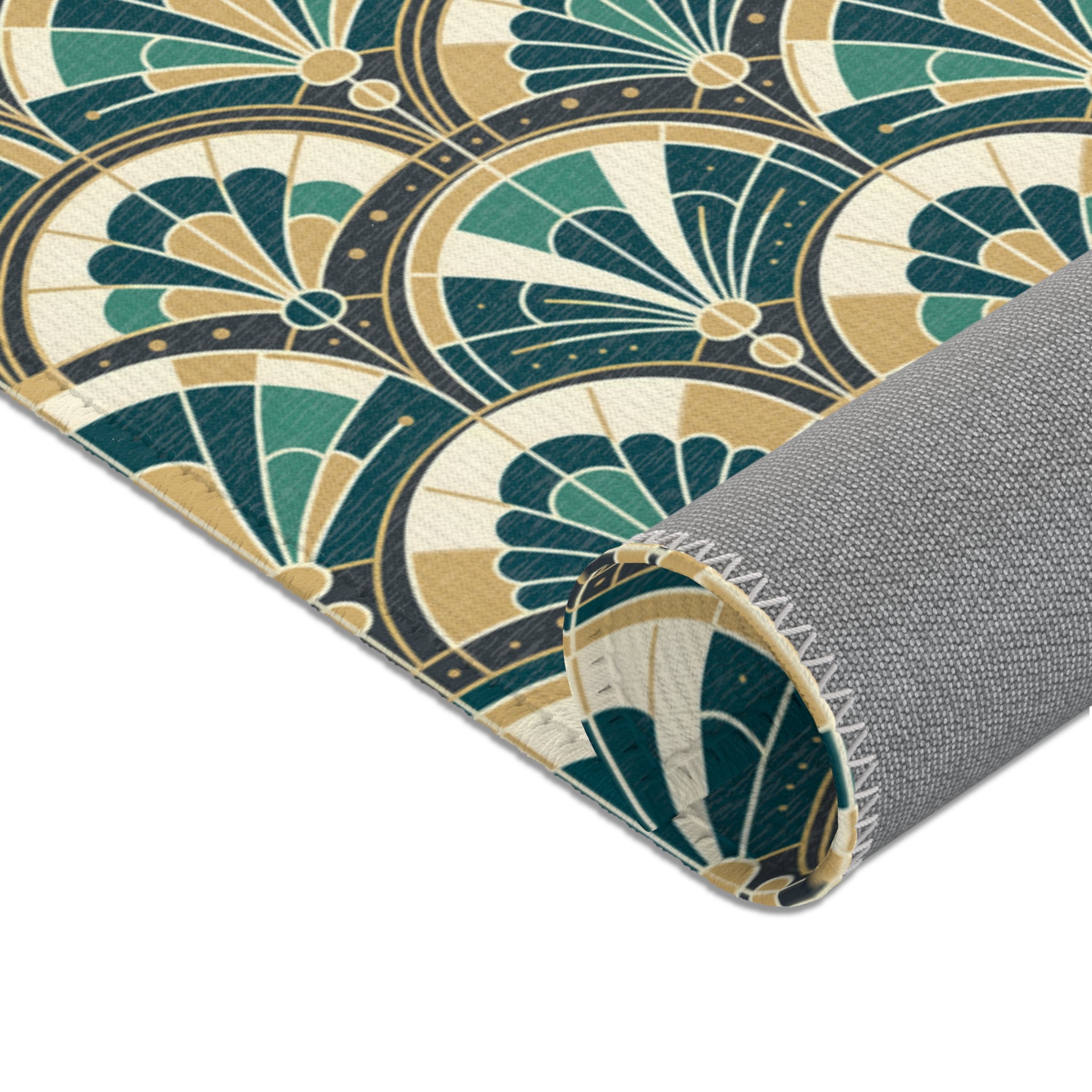 Art Deco Peacock Inspired Area Rug