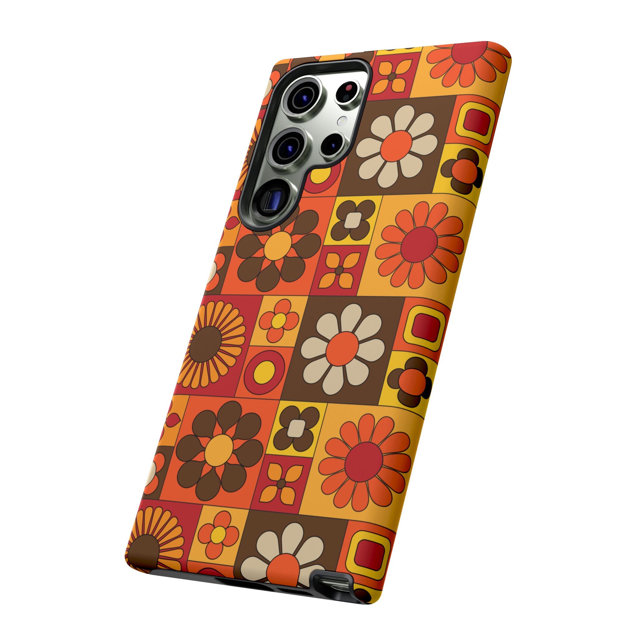 Retro 70s Mid Mod Floral Phone Case | Tough Cases for Flower Lovers
