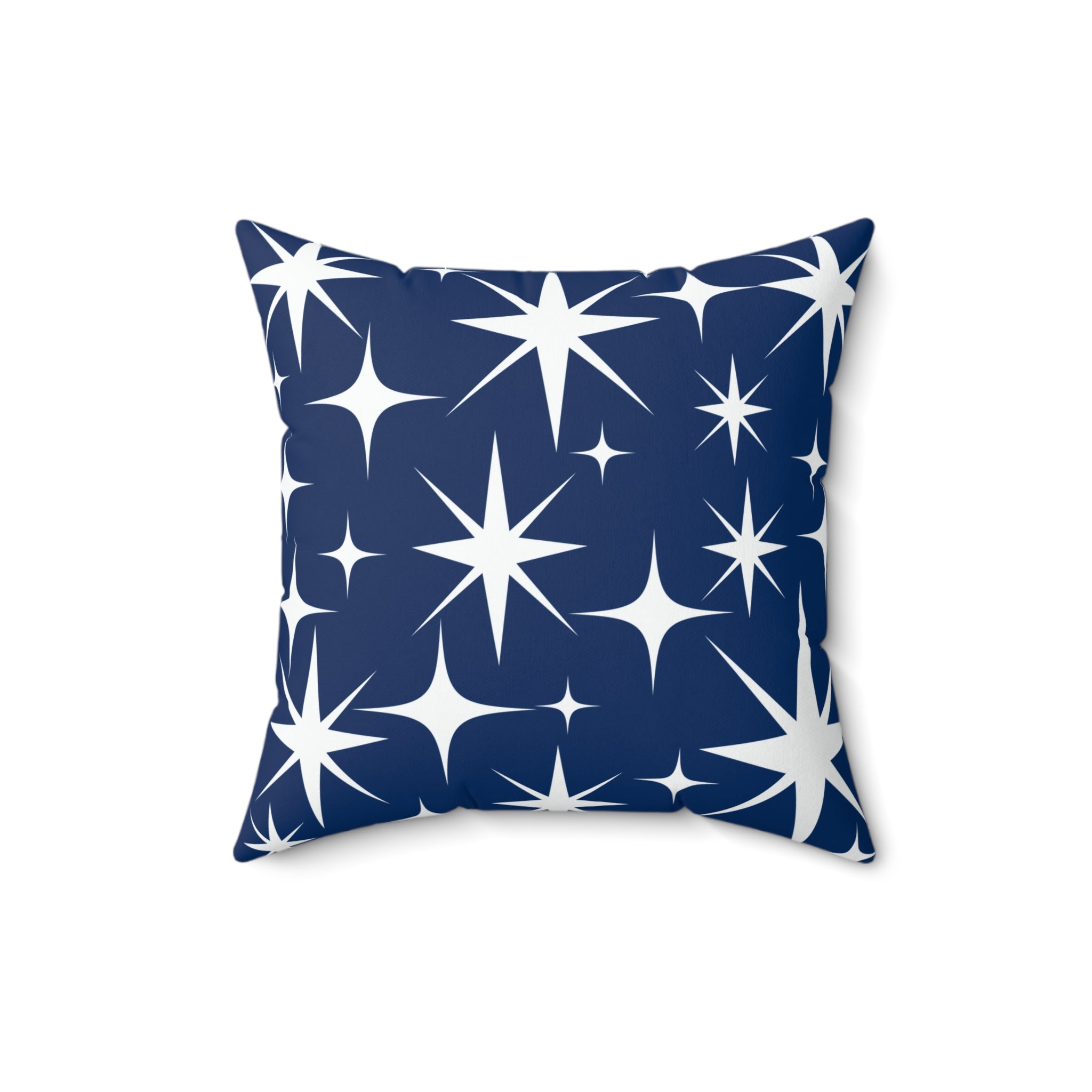 Navy Starburst Design Square Pillow - Cozy Home Accent for Dreamy Spaces - Mid Century Modern Gal