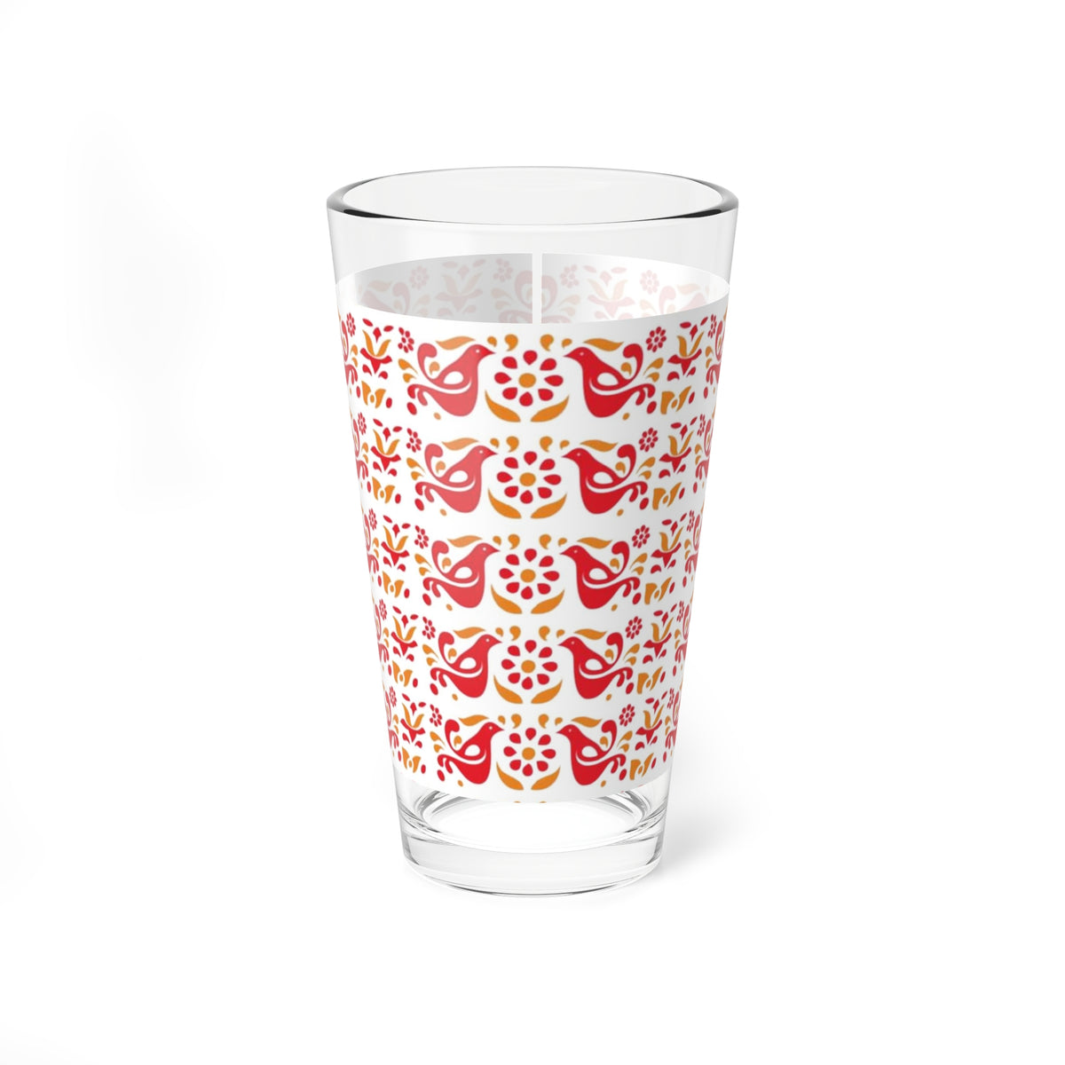 Pyrex Circle Of Friendship, Folk Art Rooster, Red, Yellow Kitschy Pyrex Collector Drinking Glass - Mid Century Modern Gal