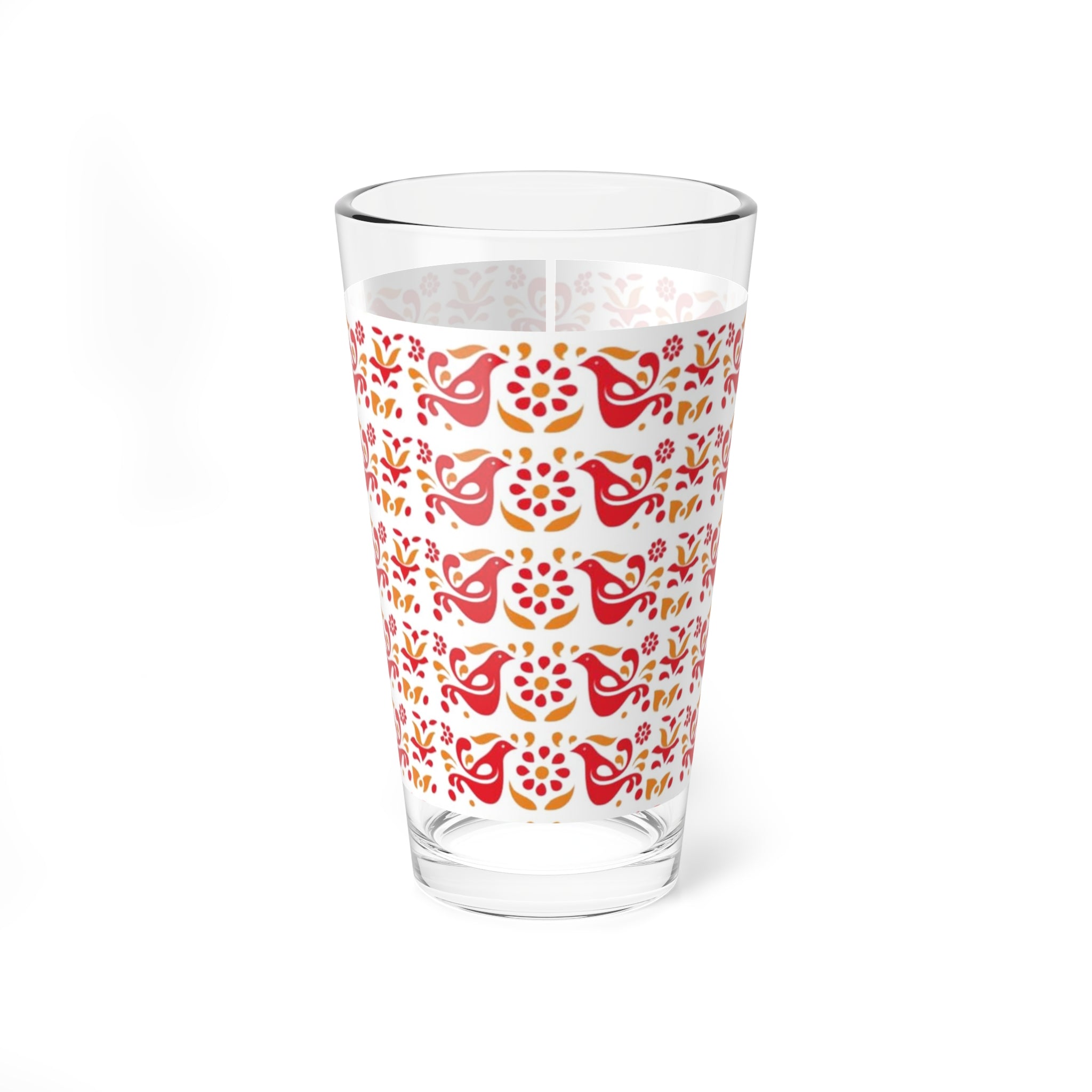Pyrex Circle Of Friendship, Folk Art Rooster, Red, Yellow Kitschy Pyrex Collector Drinking Glass - Mid Century Modern Gal