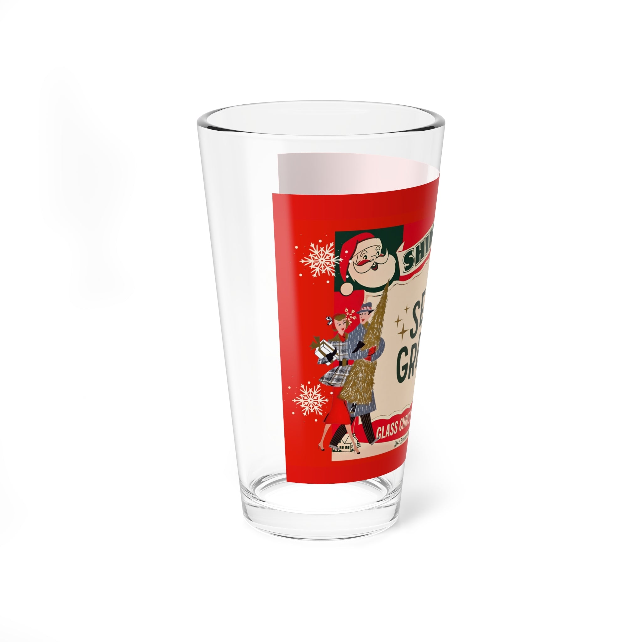 Mid Century Modern 50s Glassware, Shiny Brite Holiday Glassware Kitschy Christmas Retro Mocktail, Cocktail MCM Barware - Mid Century Modern Gal